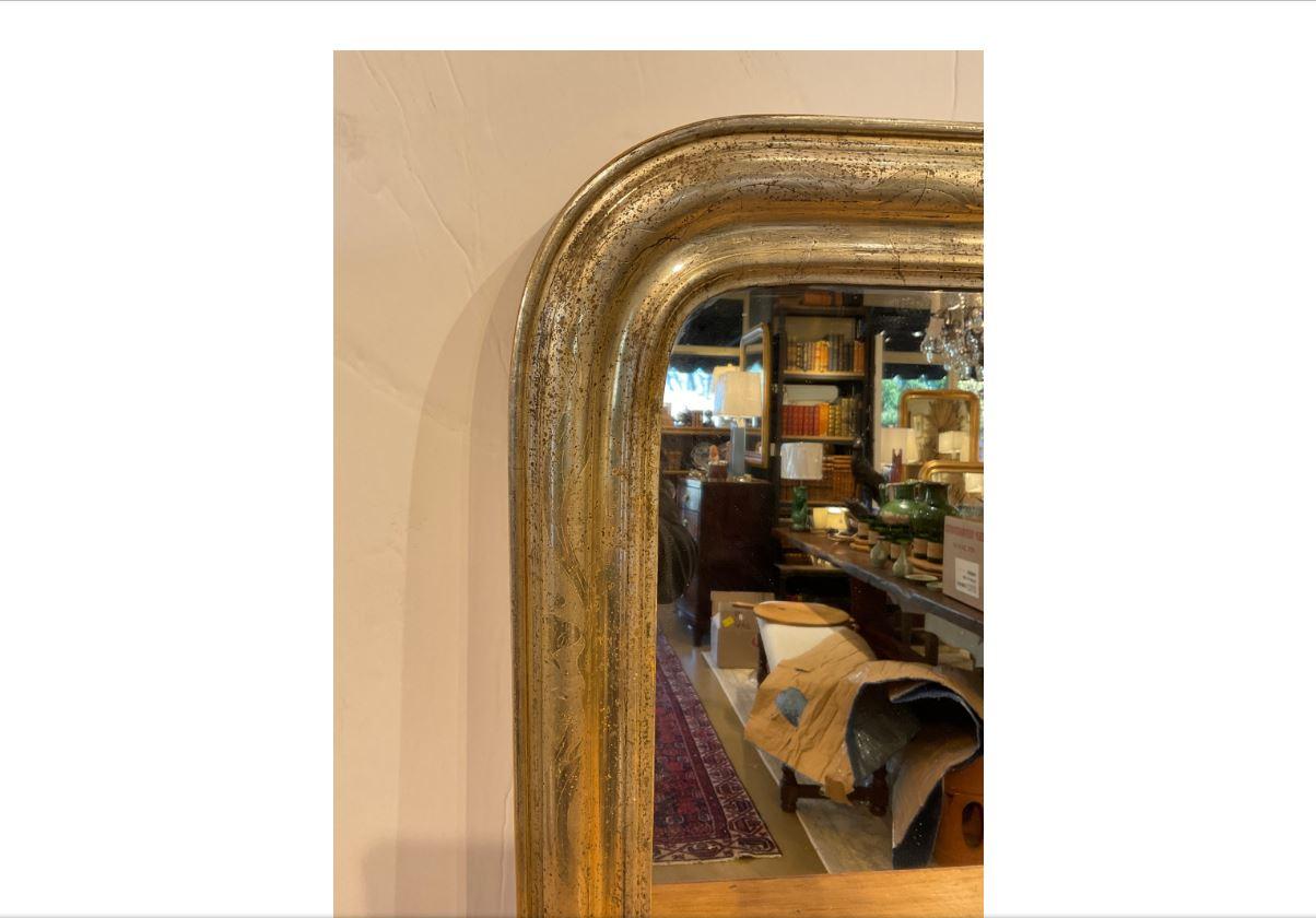 A beautiful 19th century French Louie Phillipe mirror. Mirrors of this style, named for the French King Louie Phillipe who reigned from 1830 to 1848, are quite versatile and can be beautifully displayed in traditional or contemporary styled rooms.
