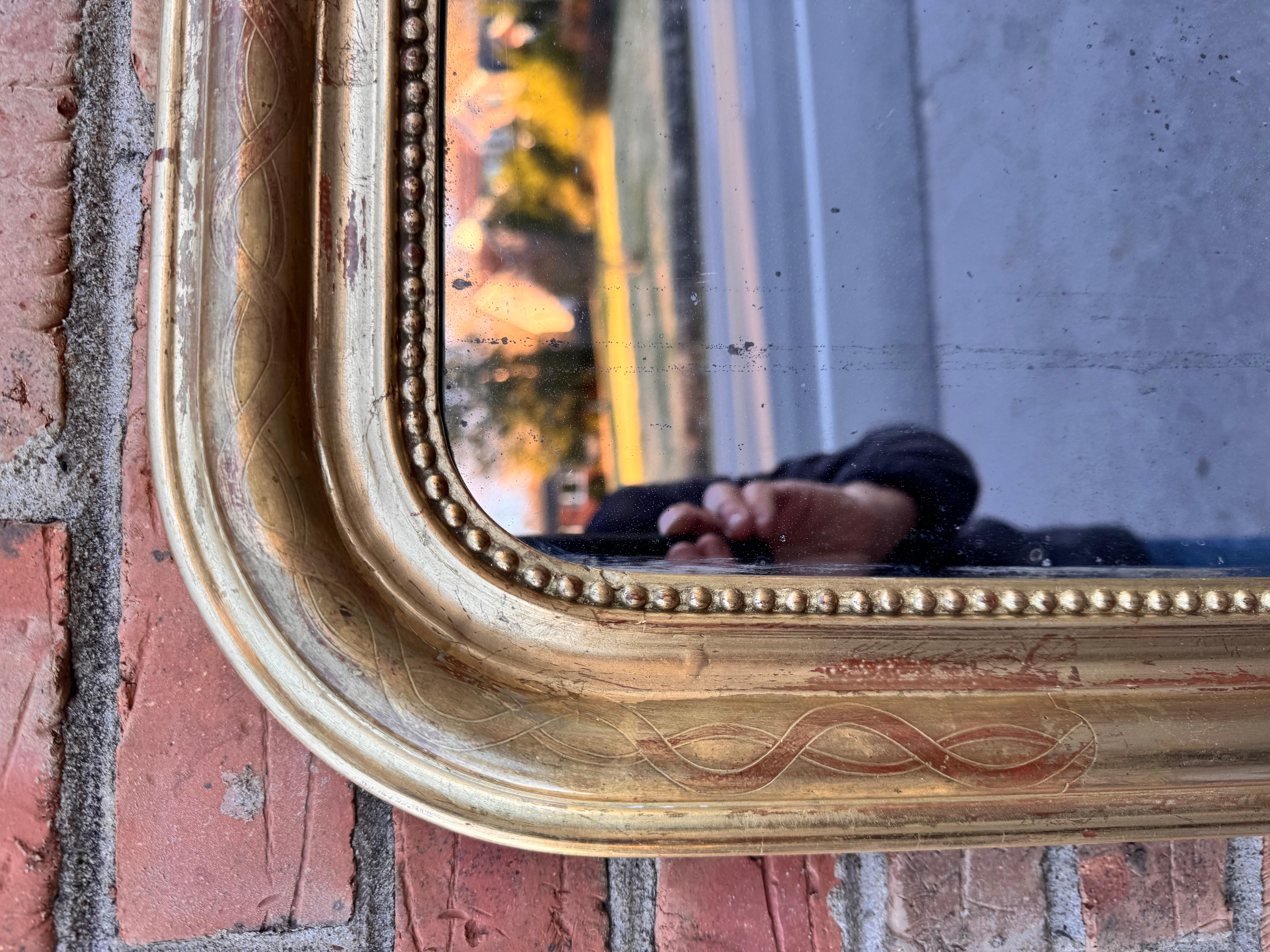 Fin du XIXe siècle Miroir Louis Philippe du 19ème siècle en vente