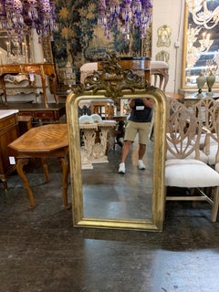 19th Century Louis Philippe Mirror with Carved Crest