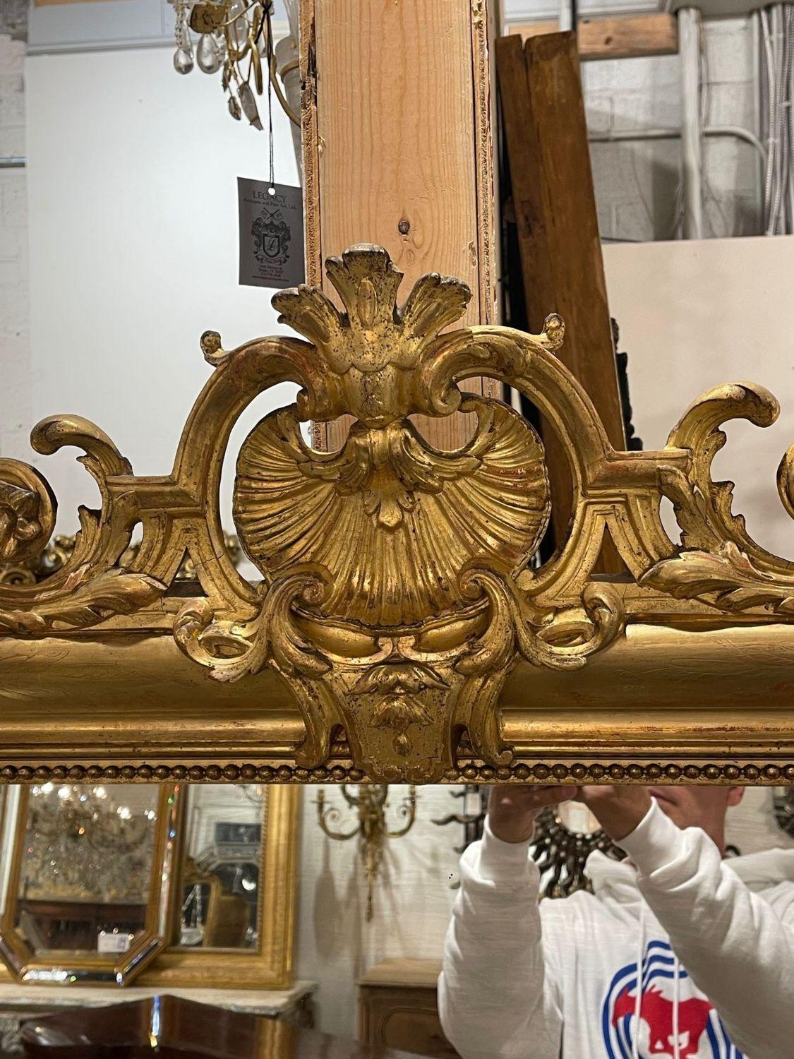French 19th Century Louis Philippe Mirror with Crest For Sale
