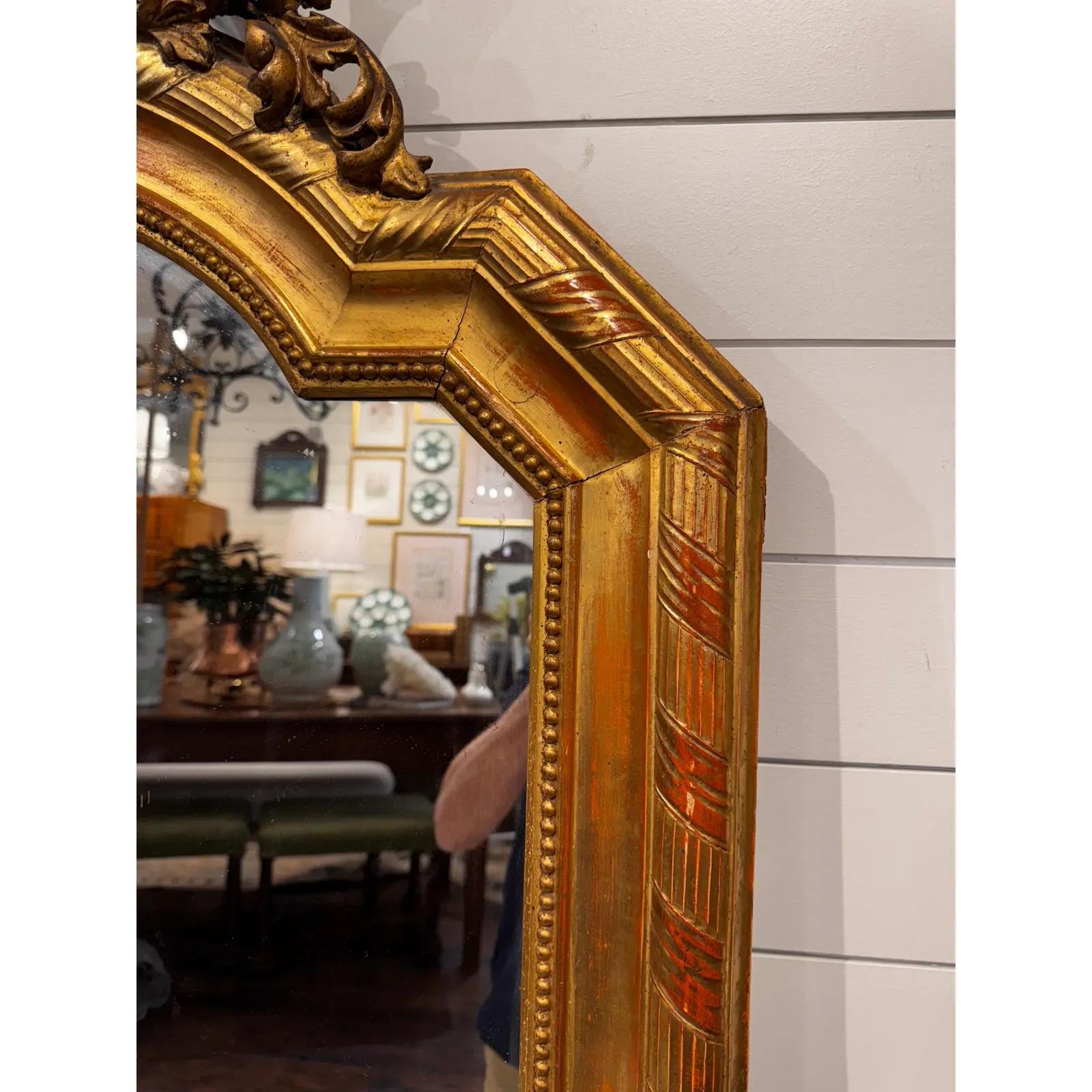 French 19th Century Louis Philippe Mirror With Crest For Sale