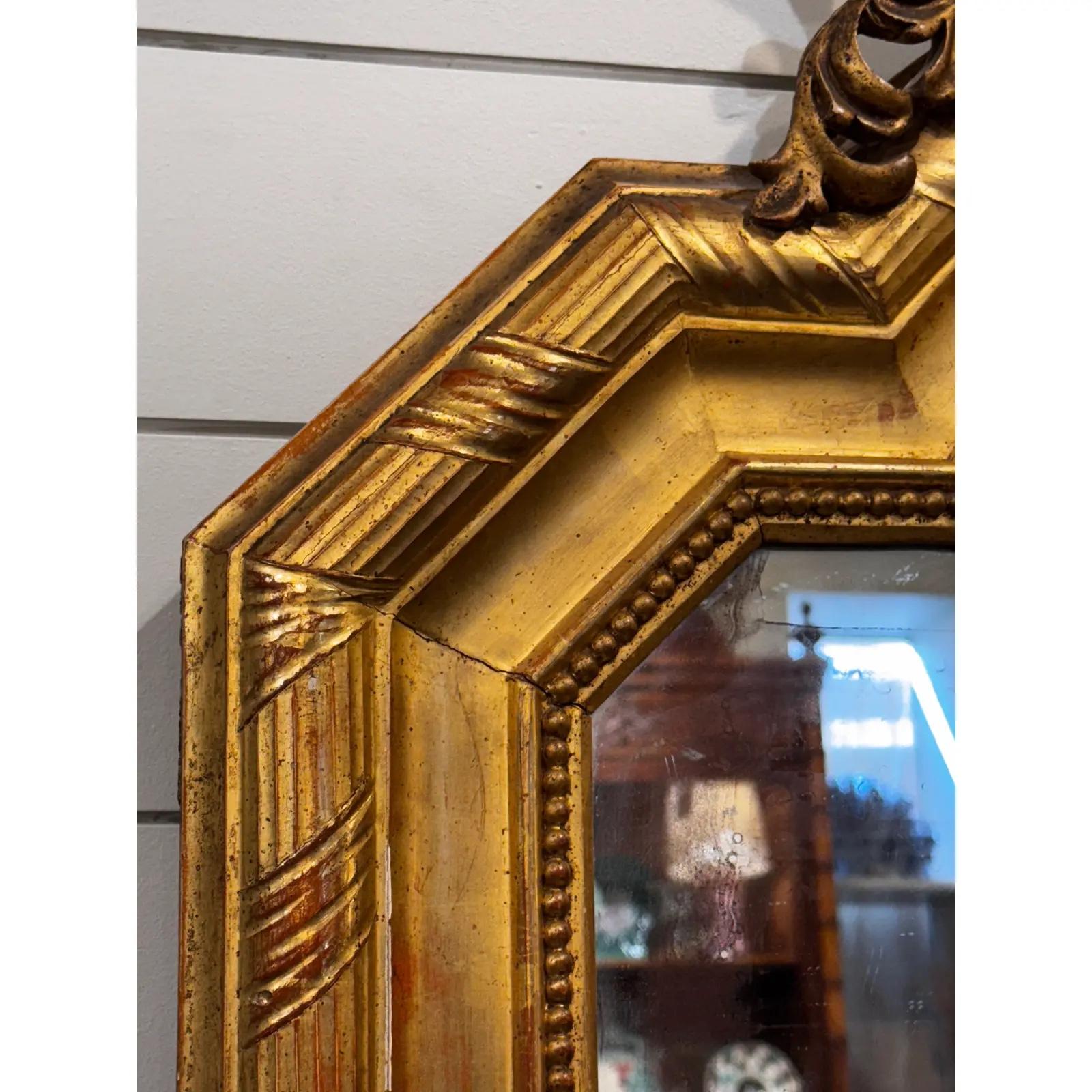 19th Century Louis Philippe Mirror With Crest For Sale 1