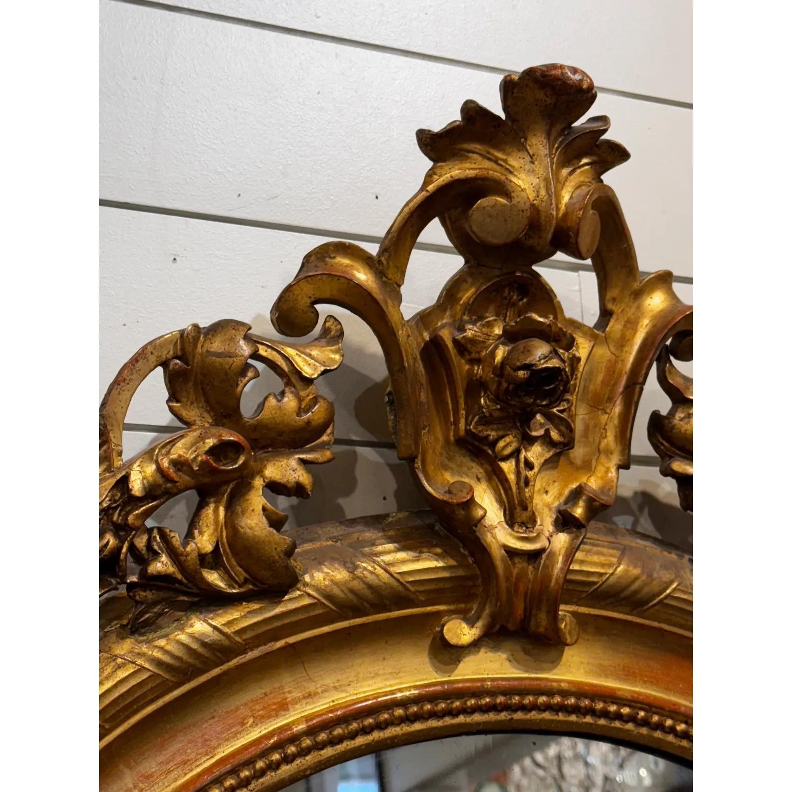 19th Century Louis Philippe Mirror With Crest For Sale 2