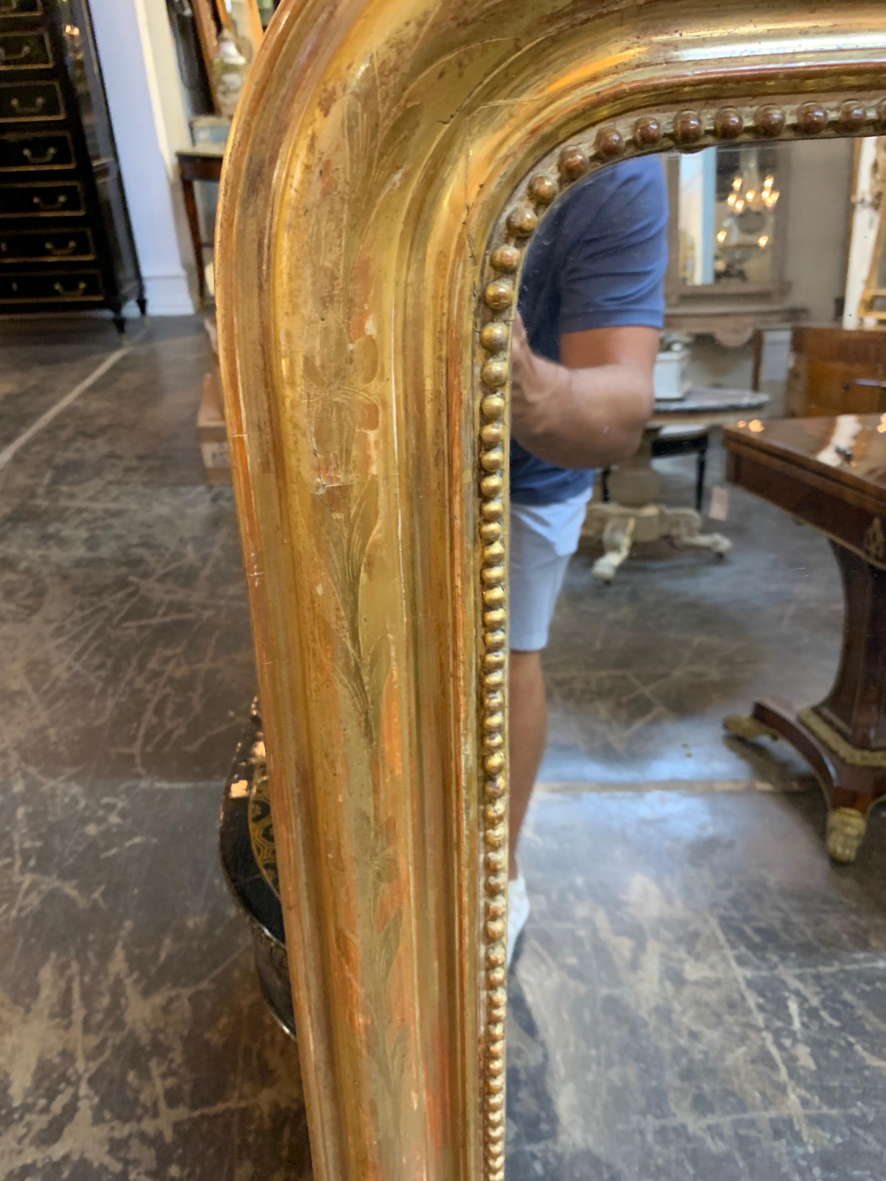 French 19th Century Louis Philippe Mirror with Gold Gilt