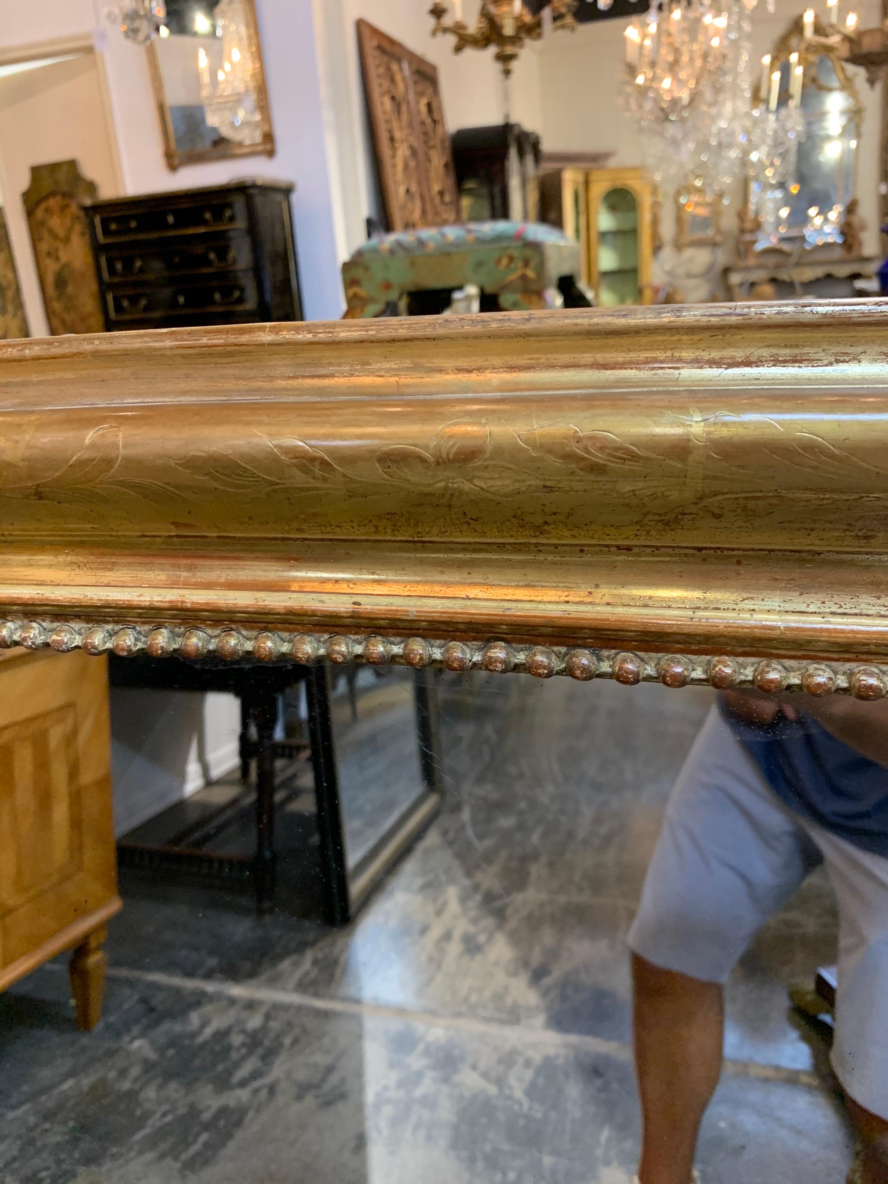 19th Century Louis Philippe Mirror with Gold Gilt In Good Condition In Dallas, TX