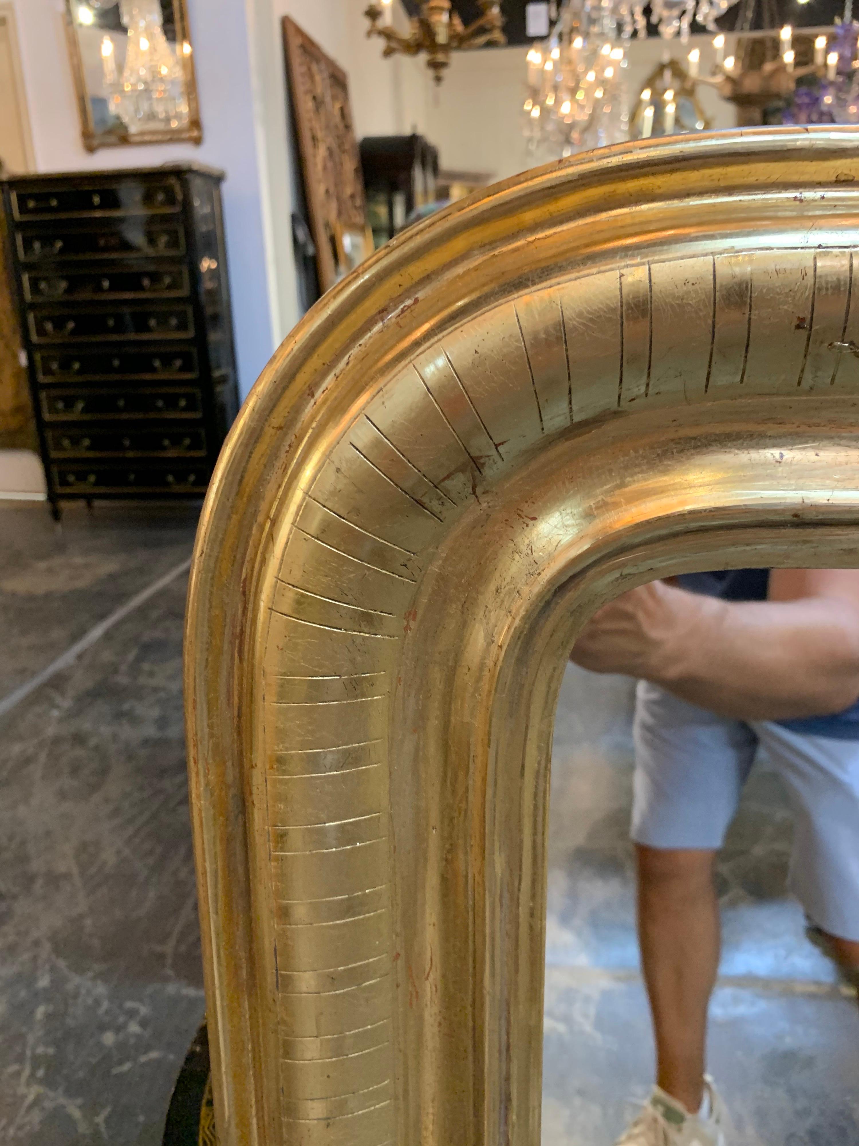 Wood 19th Century Louis Philippe Mirror with Gold Gilt