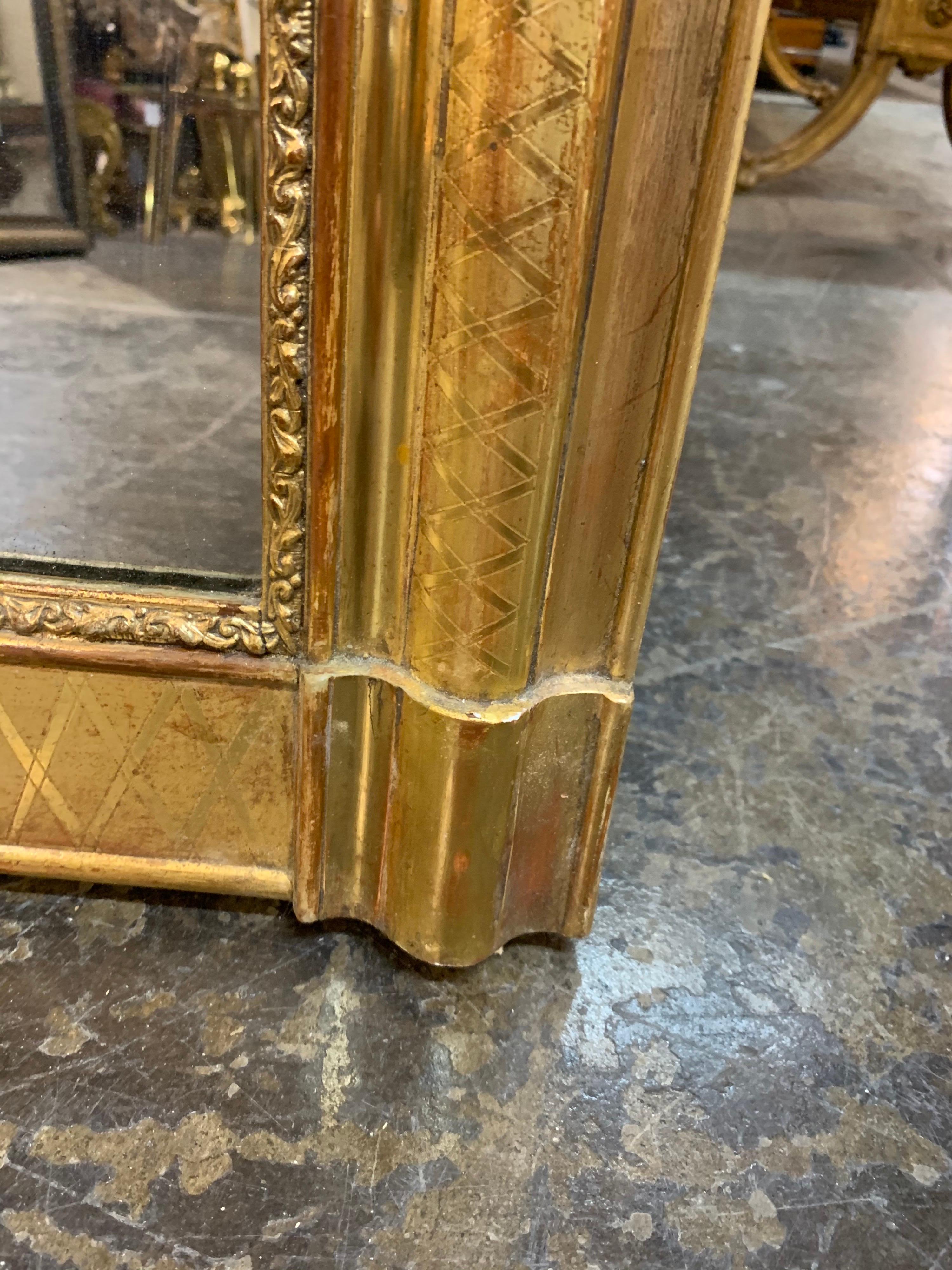 19th Century Louis Philippe Mirror with X-Pattern In Good Condition In Dallas, TX