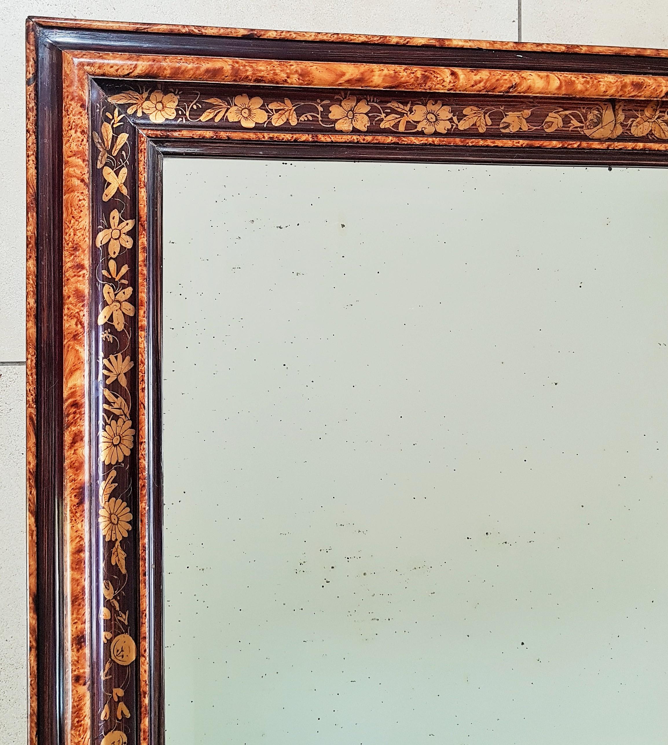 19th Century Louis Philippe Napoleon III Floral Wall Mirror, France 1860 5