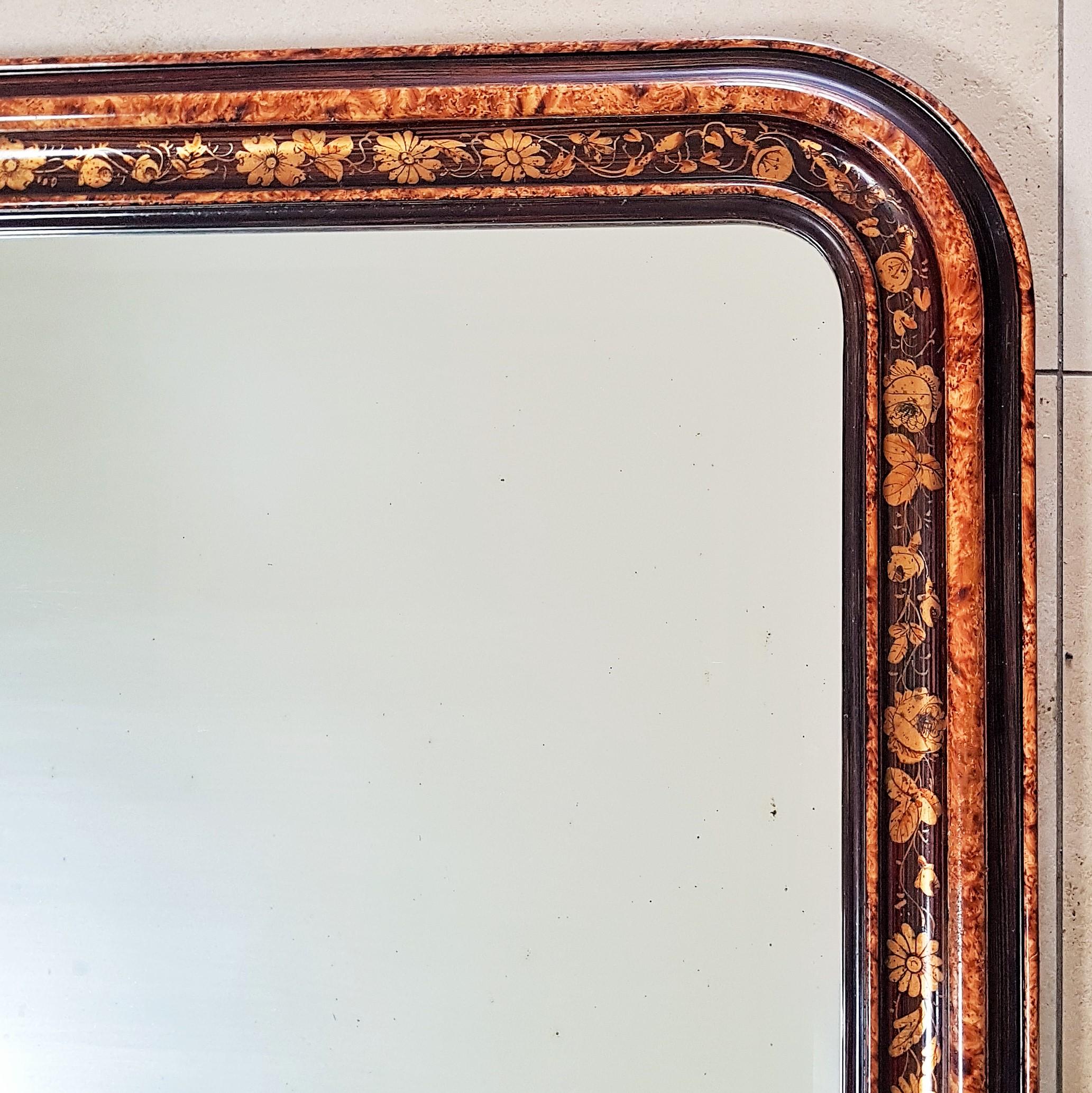 19th Century Louis Philippe Napoleon III Floral Wall Mirror, France 1860 7