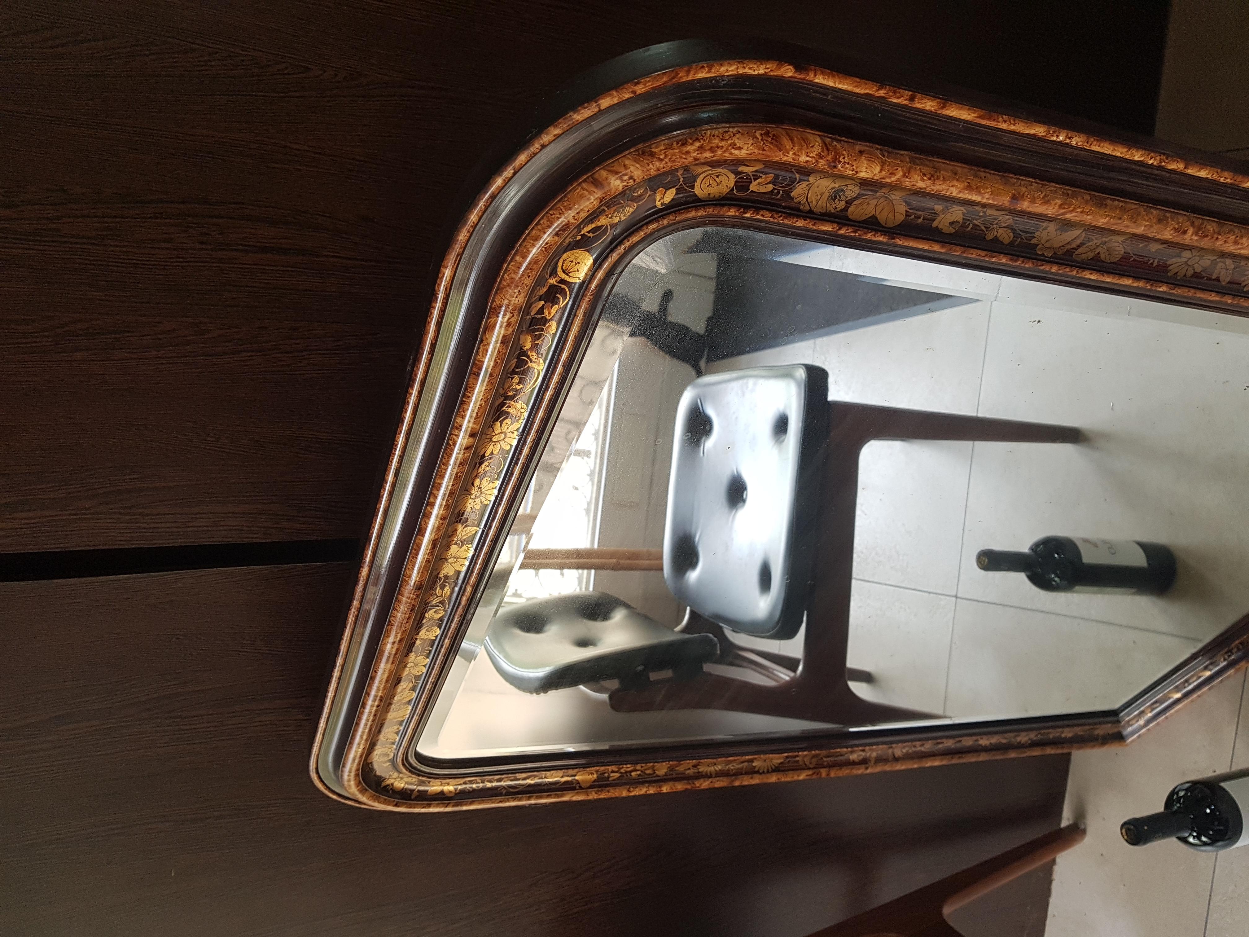 19th Century Louis Philippe Napoleon III Floral Wall Mirror, France 1860 14