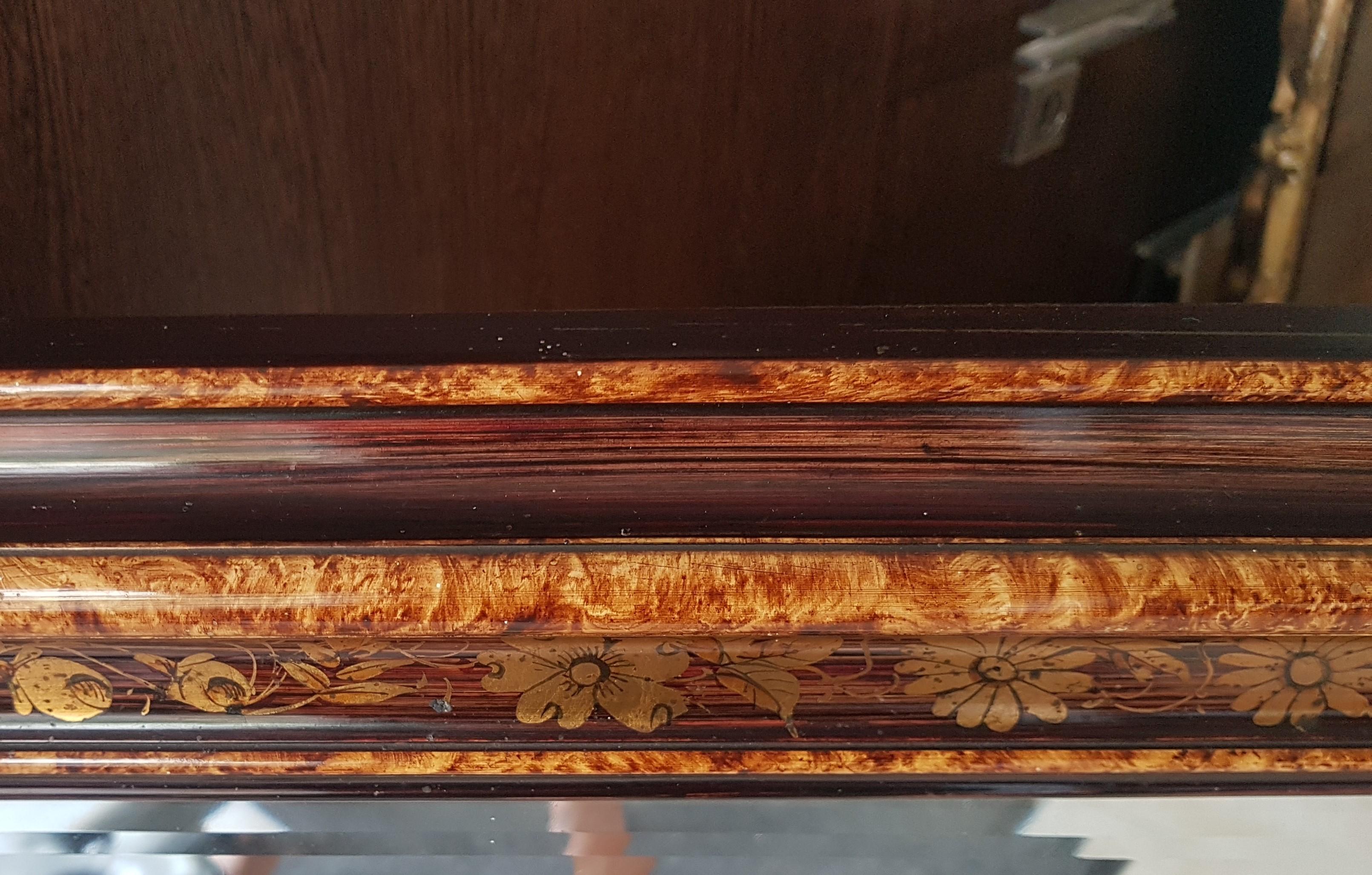 19th Century Louis Philippe Napoleon III Floral Wall Mirror, France 1860 1