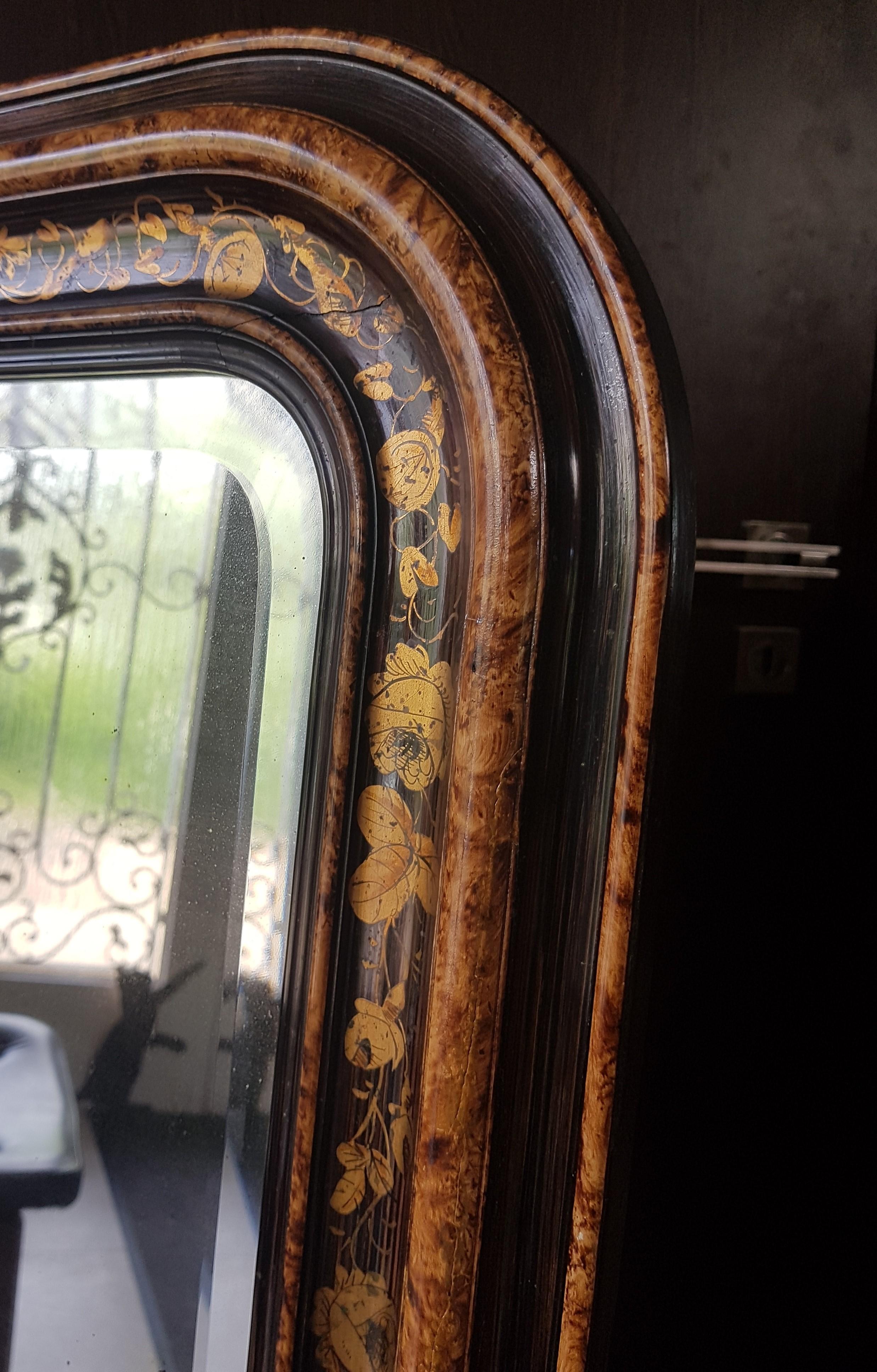 19th Century Louis Philippe Napoleon III Floral Wall Mirror, France 1860 2