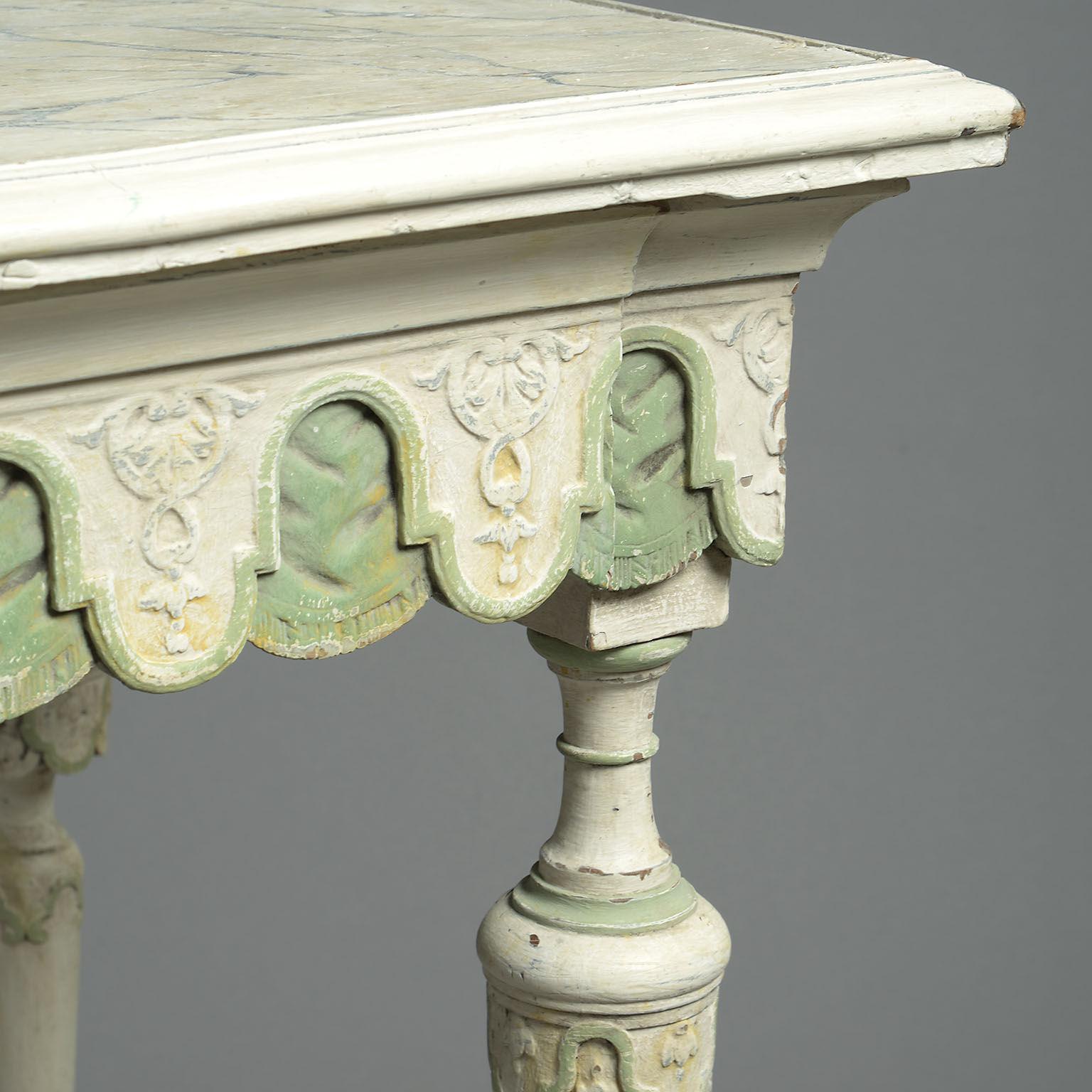 Mid-19th Century 19th Century Louis-Philippe Painted Centre Table