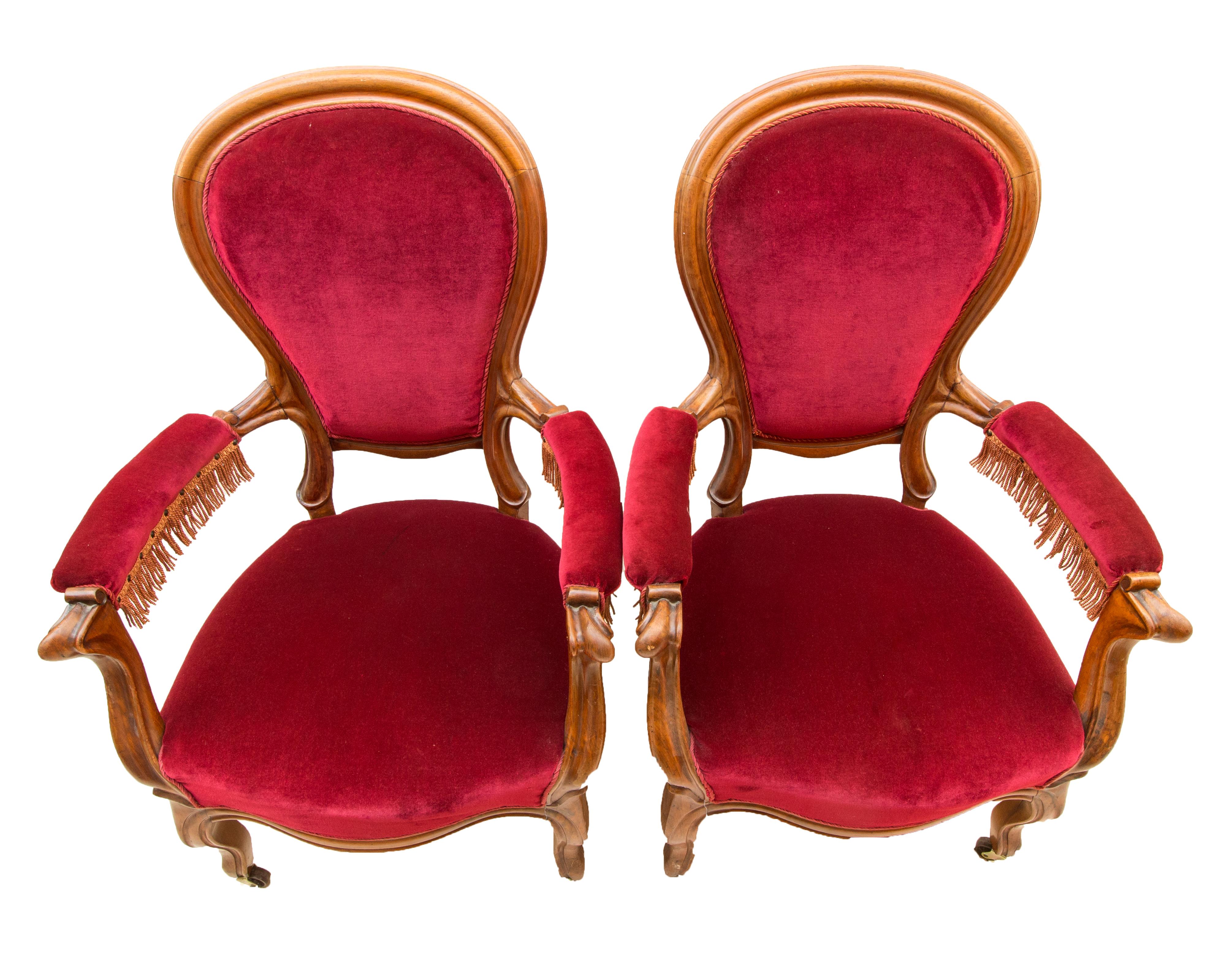 French 19th Century Louis Philippe Pair of Armchairs , Mahogany