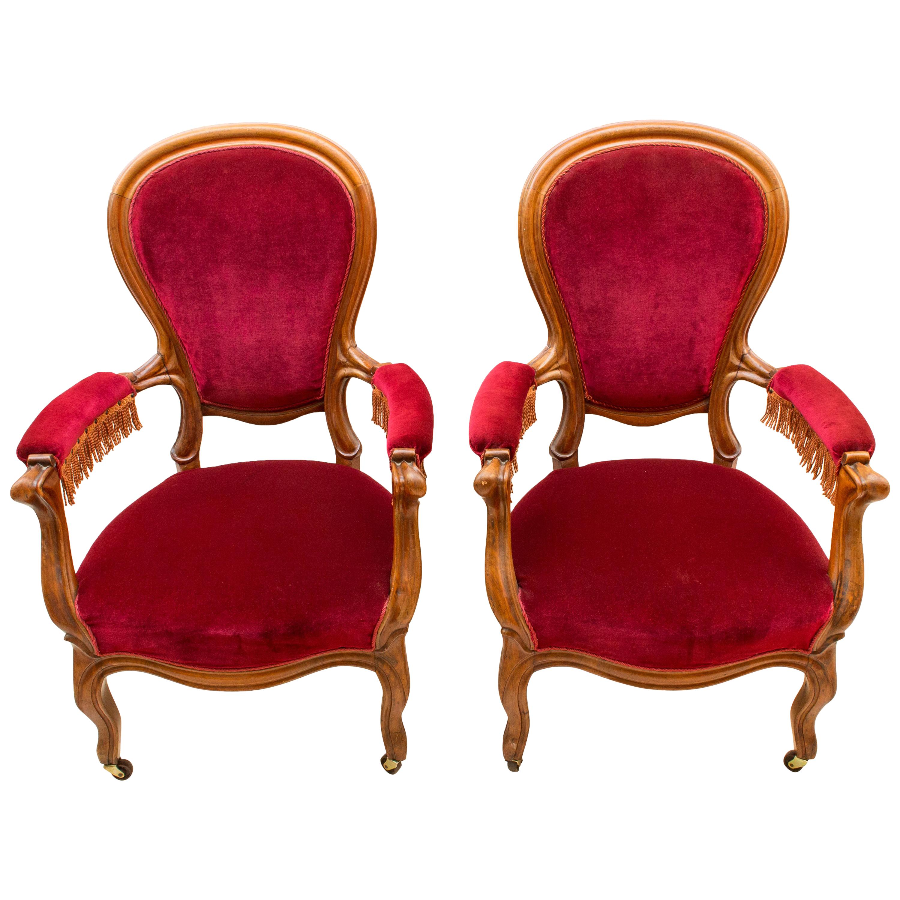 19th Century Louis Philippe Pair of Armchairs , Mahogany