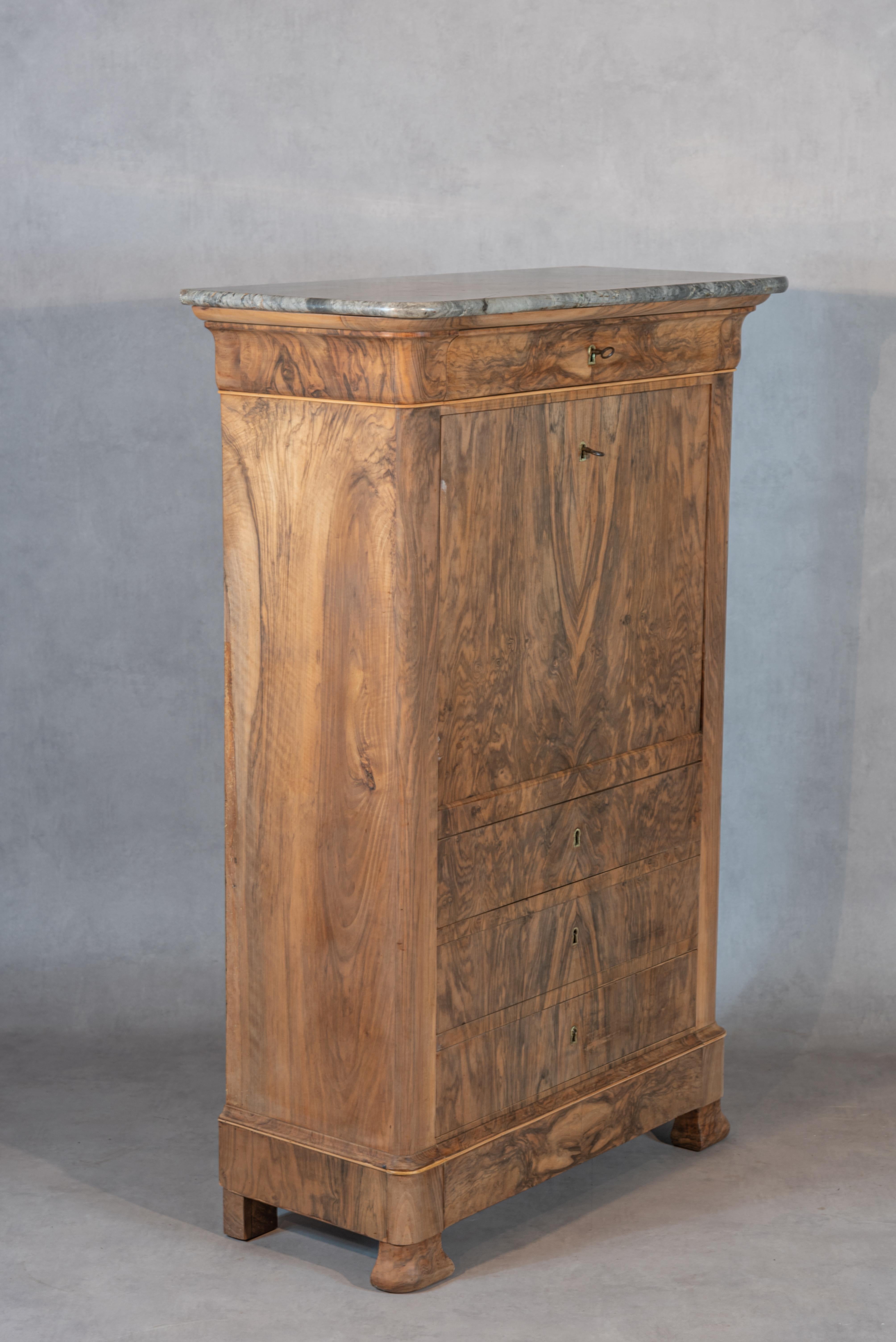 Hand-Crafted 19th Century Louis-Philippe Period French Secretary For Sale