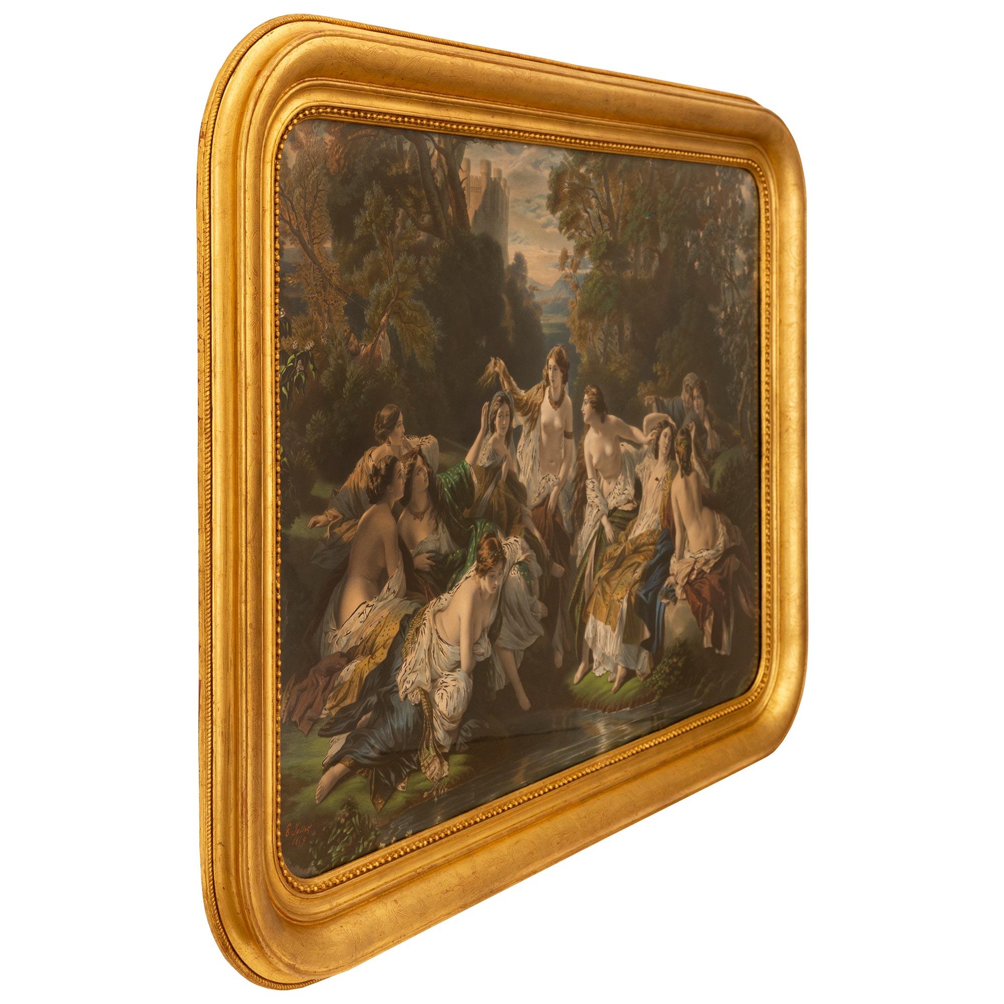 Louis-Philippe Impression encadrée d'époque Louis Philippe du 19e siècle, d'après Winterhalter en vente