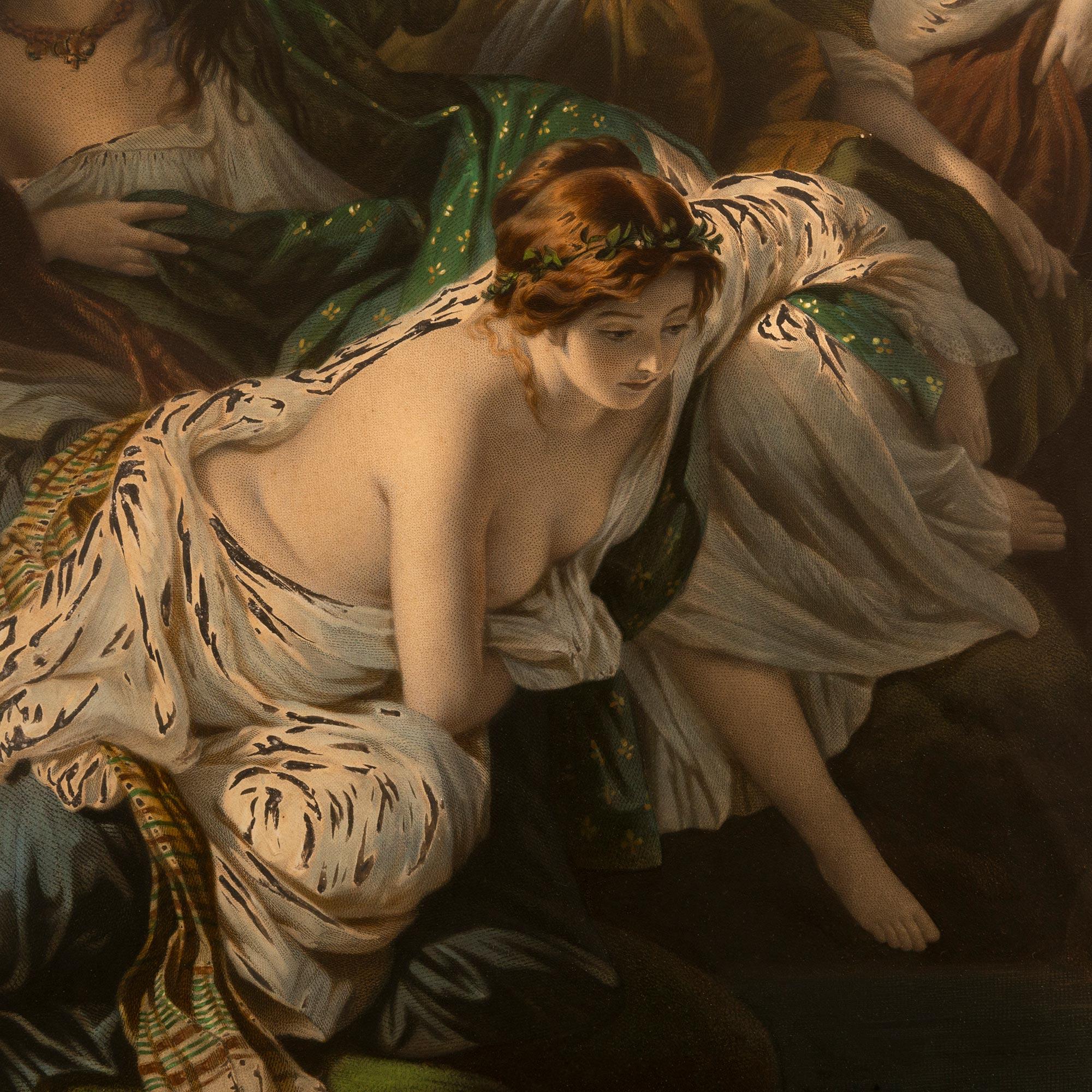 Impression encadrée d'époque Louis Philippe du 19e siècle, d'après Winterhalter en vente 1