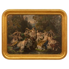 19th century Louis Philippe Period Giltwood framed Print, after Winterhalter