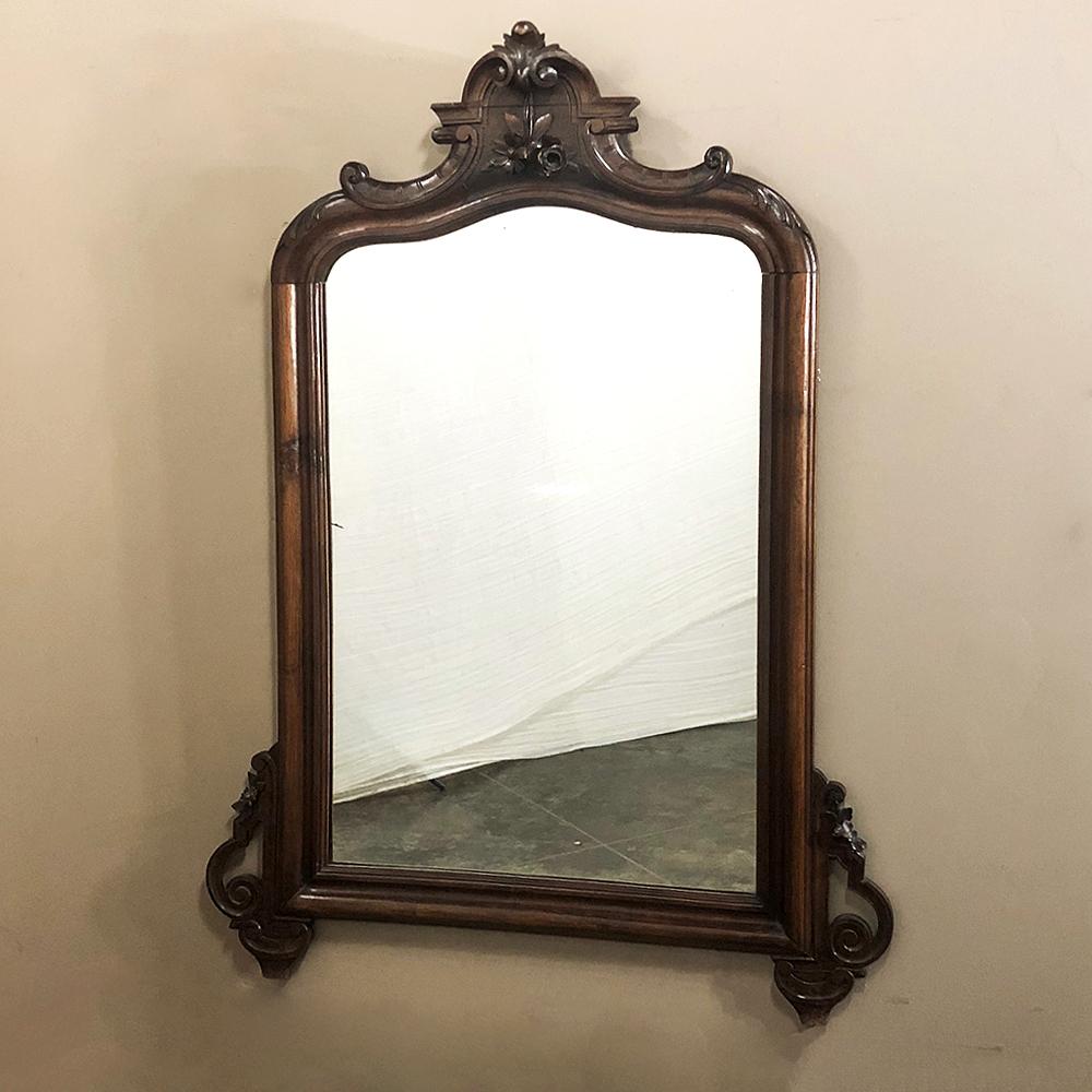 Hand-Carved 19th Century Louis Philippe Period Rosewood Mirror