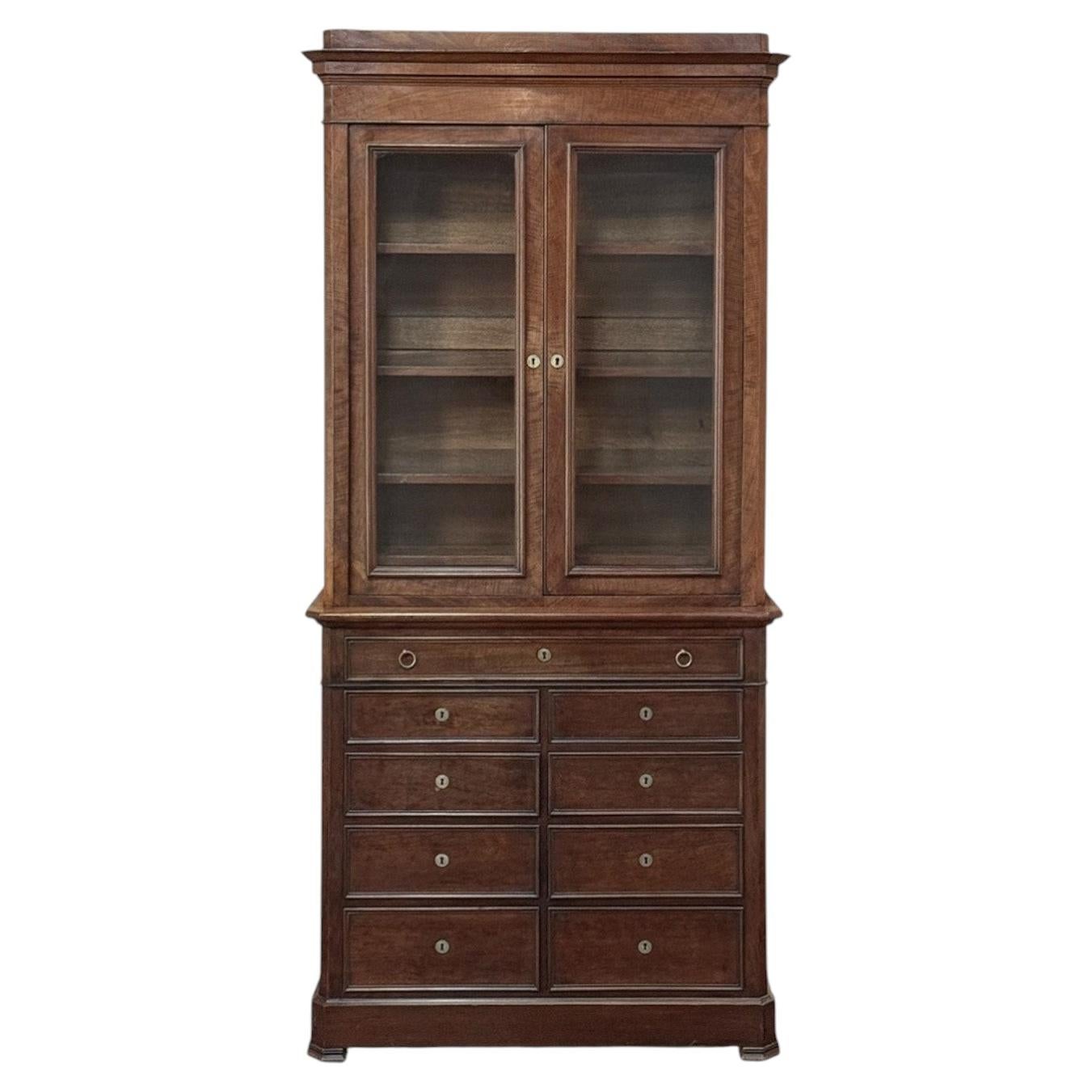 19th Century Louis Philippe Period Walnut Bookcase