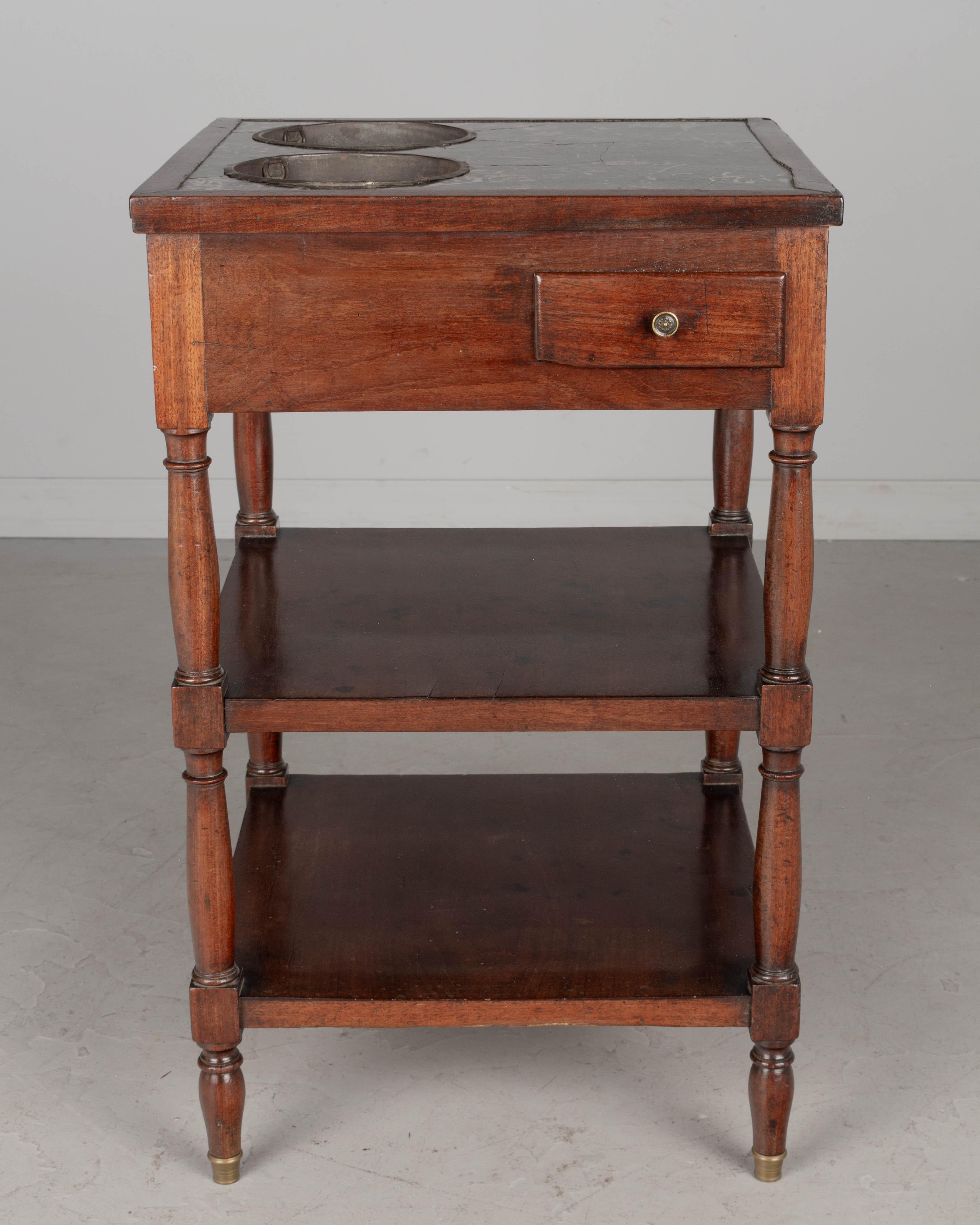 Hand-Crafted 19th Century Louis Philippe Rafraichissoir Side Table For Sale