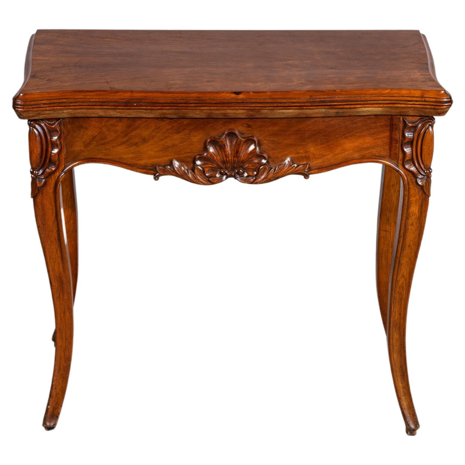 19th Century Louis Philippe Rocaille Style Mahogany Game Table