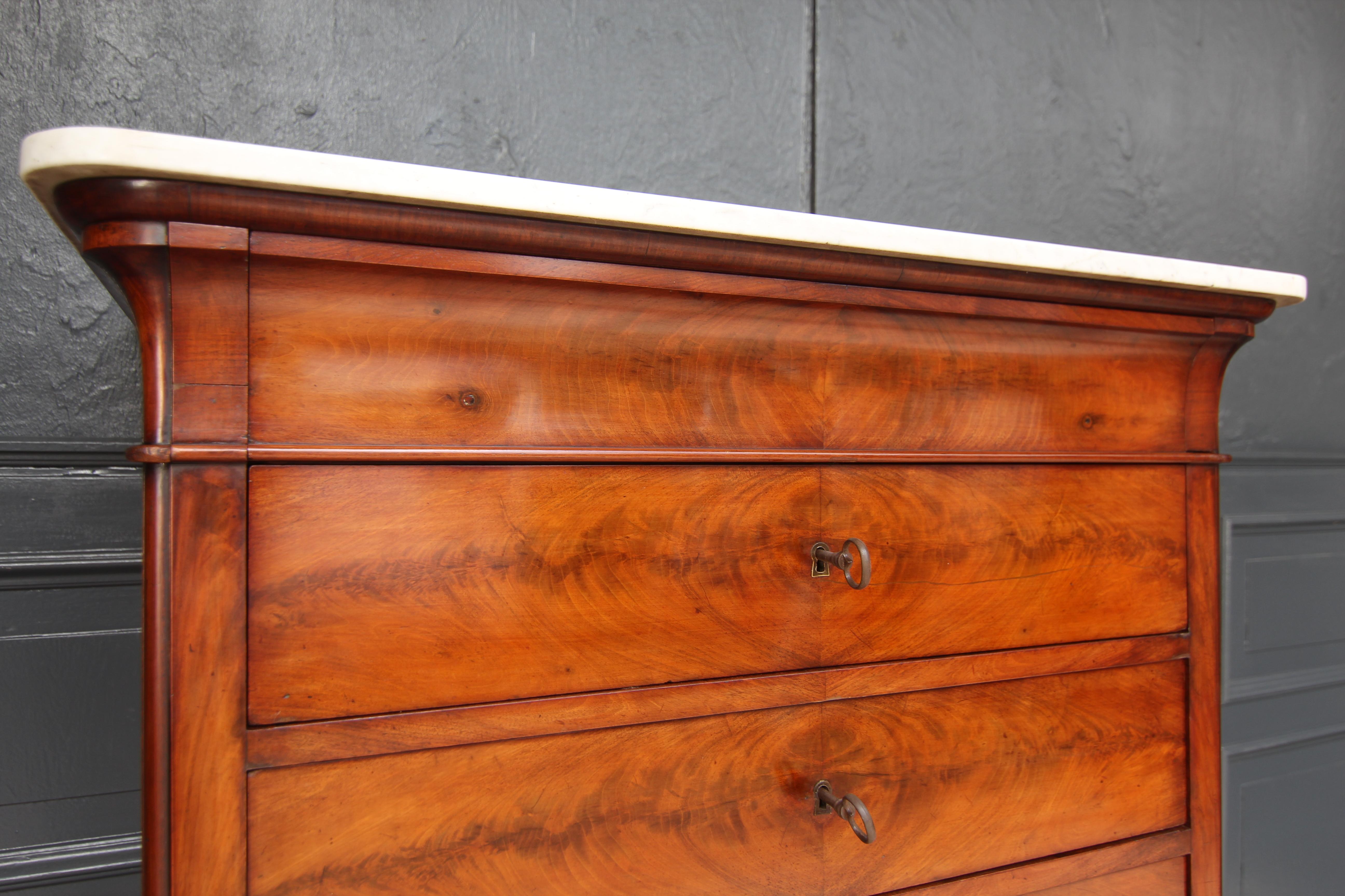 19th Century Louis Philippe Semainier High Chest of Drawers For Sale 2