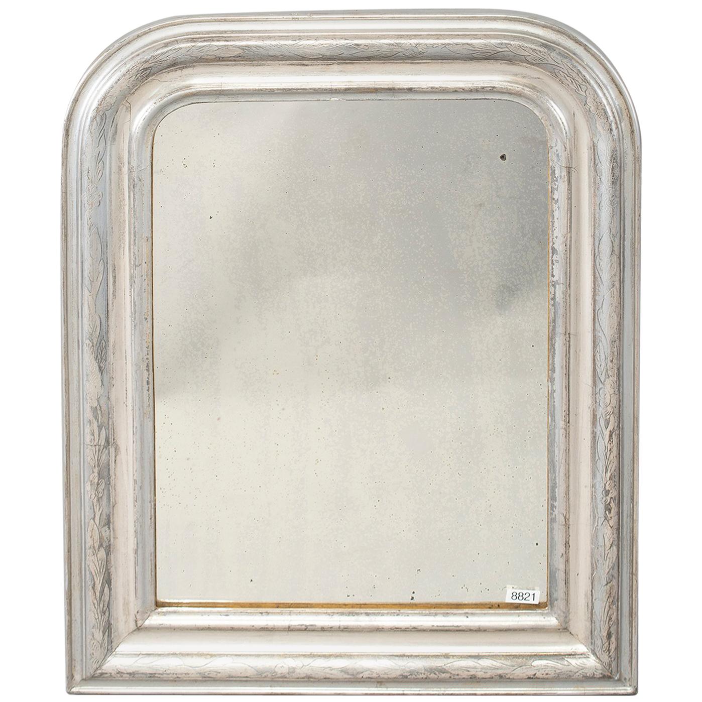 19th Century Louis Philippe Silver Gilt Framed Mirror
