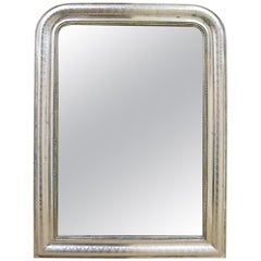 19th Century Louis Philippe Silver Leaf Mirror 19th Century Louis Philippe Silver Leaf Mirror