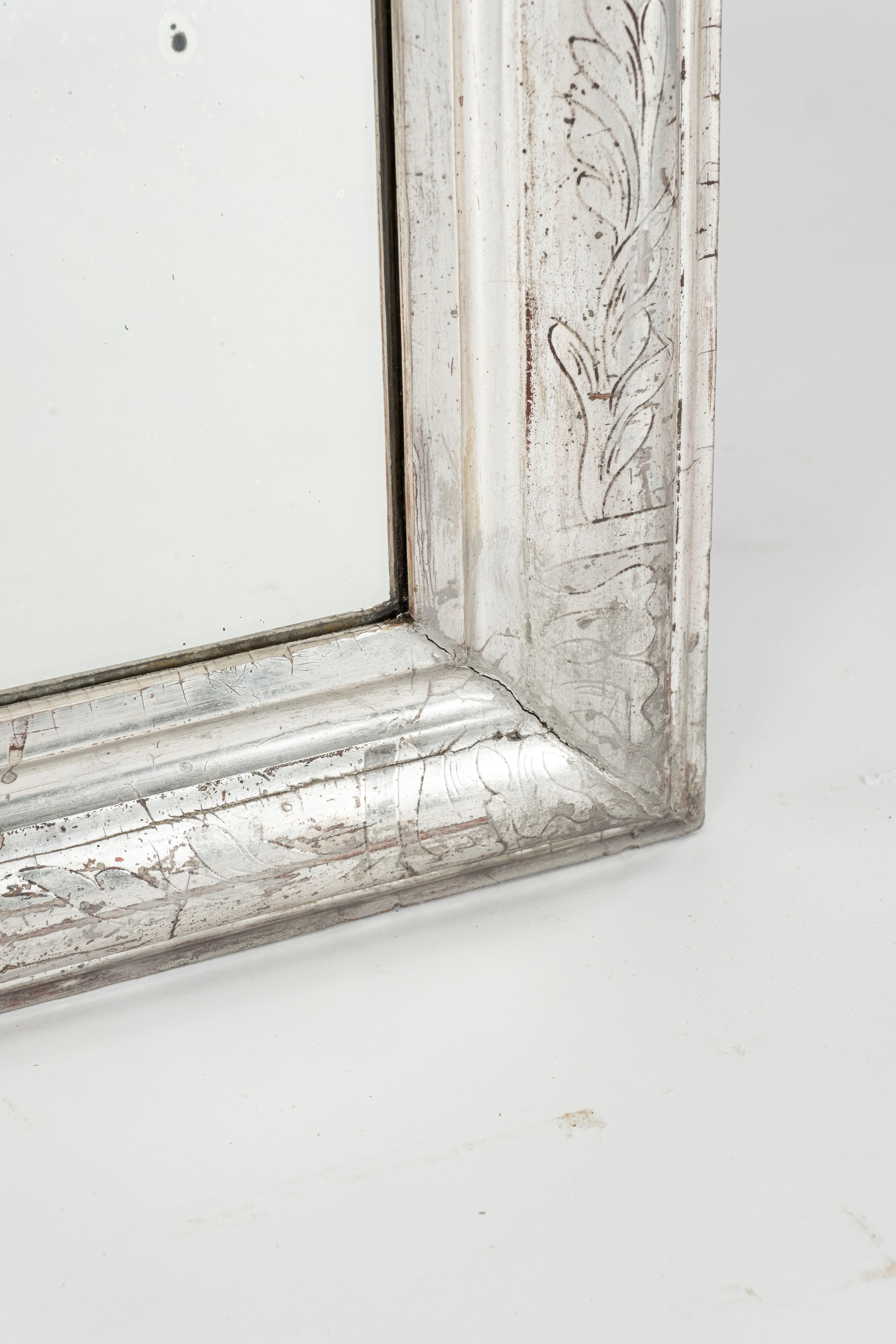 European 19th Century Louis Philippe Silver Mirror For Sale