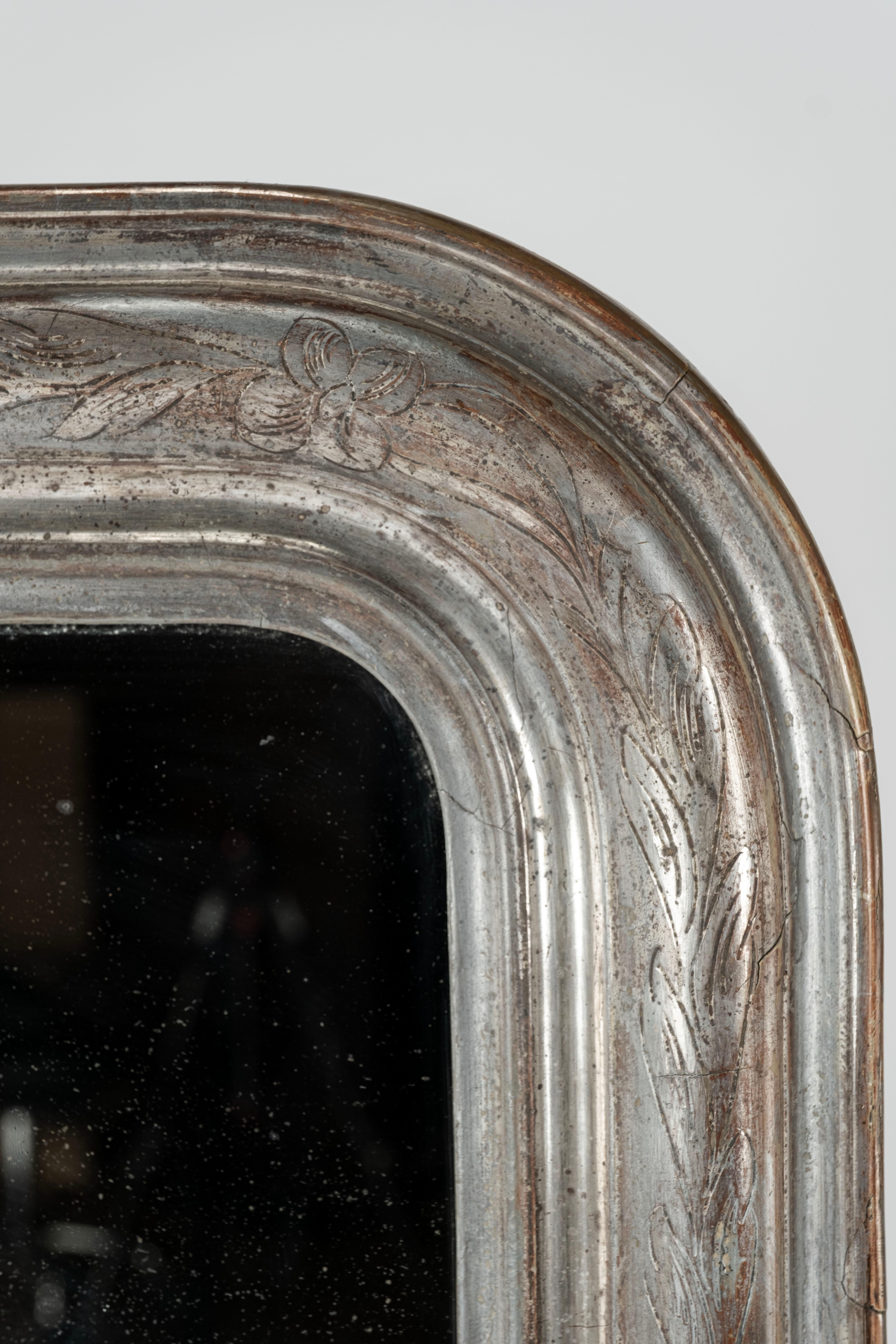Specchio d'argento Louis Philippe del XIX secolo In condizioni buone in vendita a Houston, TX