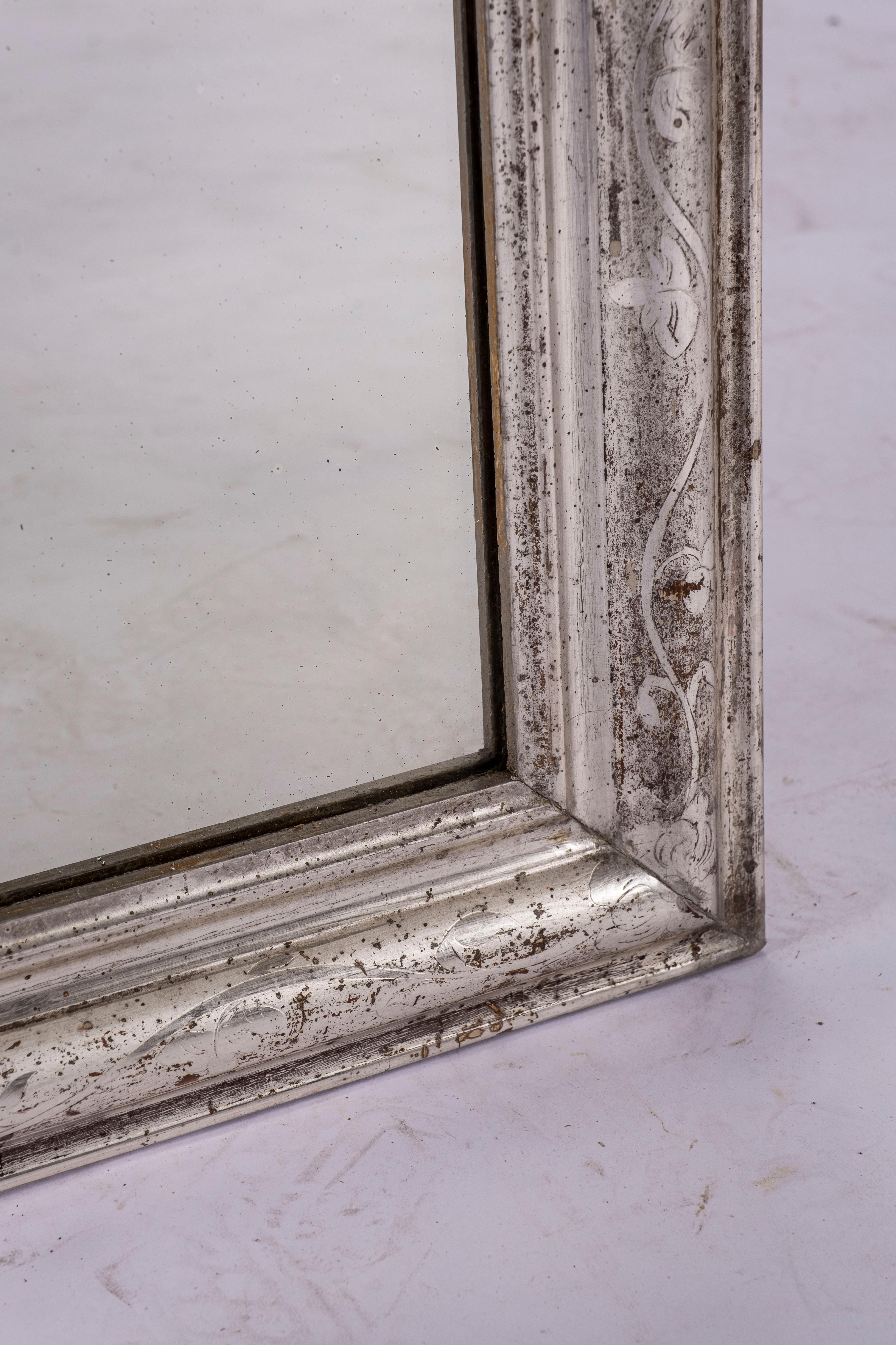 19th Century Louis Philippe Silver Mirror For Sale 1