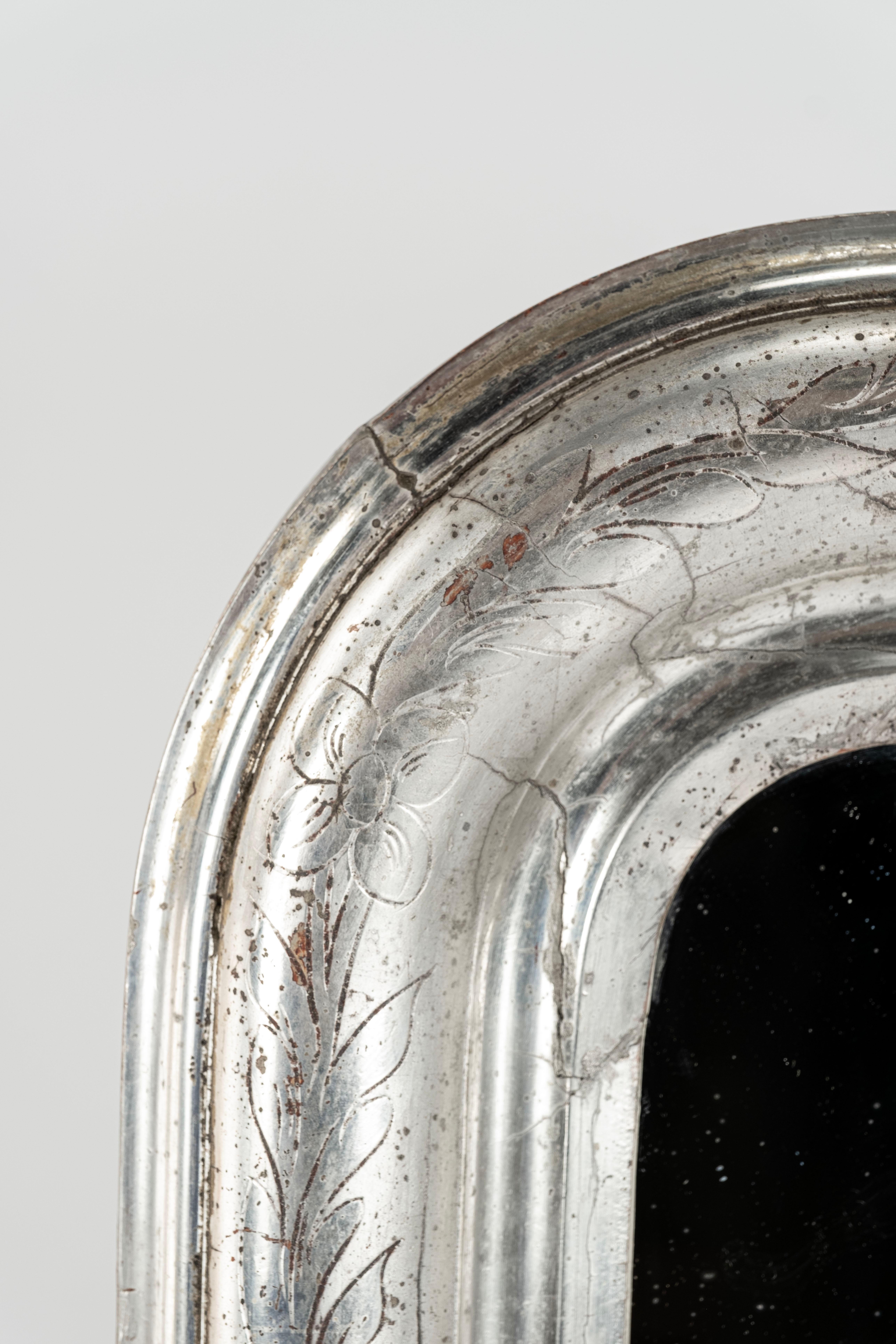 19th Century Louis Philippe Silver Mirror For Sale 4