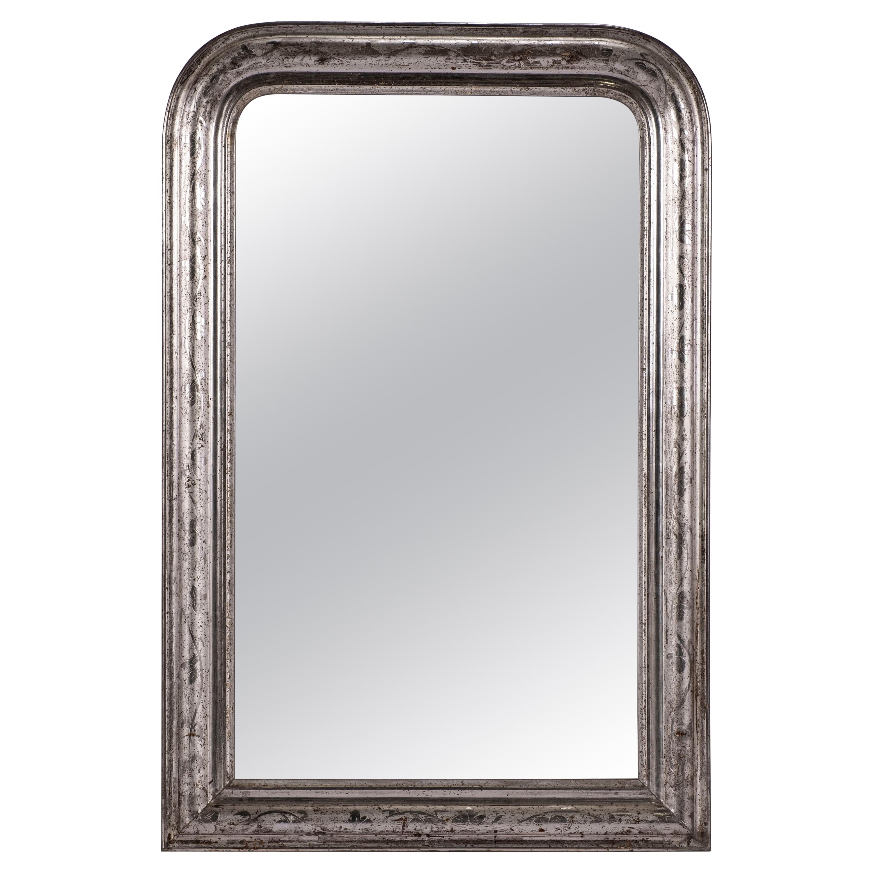 19th Century Louis Philippe Silver Mirror For Sale