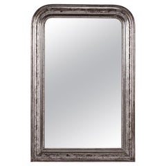 Antique 19th Century Louis Philippe Silver Mirror