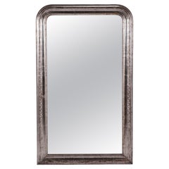 Antique 19th Century Louis Philippe Silver Mirror