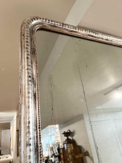 19th Century Louis Philippe Silverleaf Mirror, Large Scale