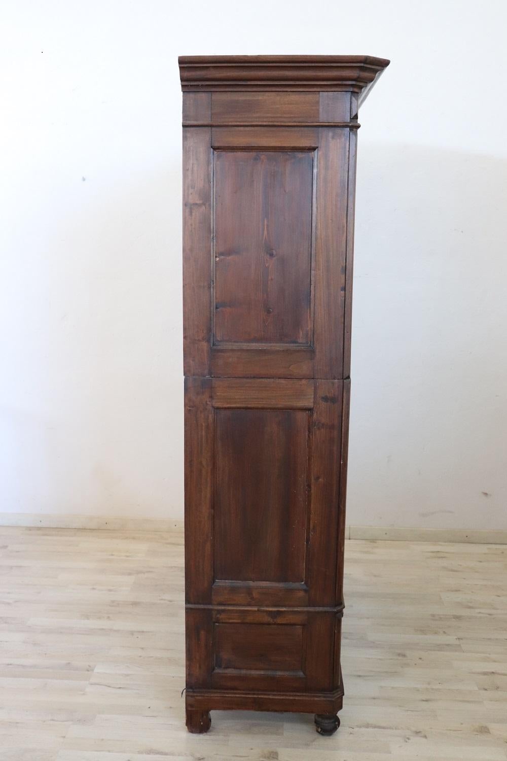 19th Century Louis Philippe Solid Poplar Wood Antique Wardrobe, Armoire  For Sale 3