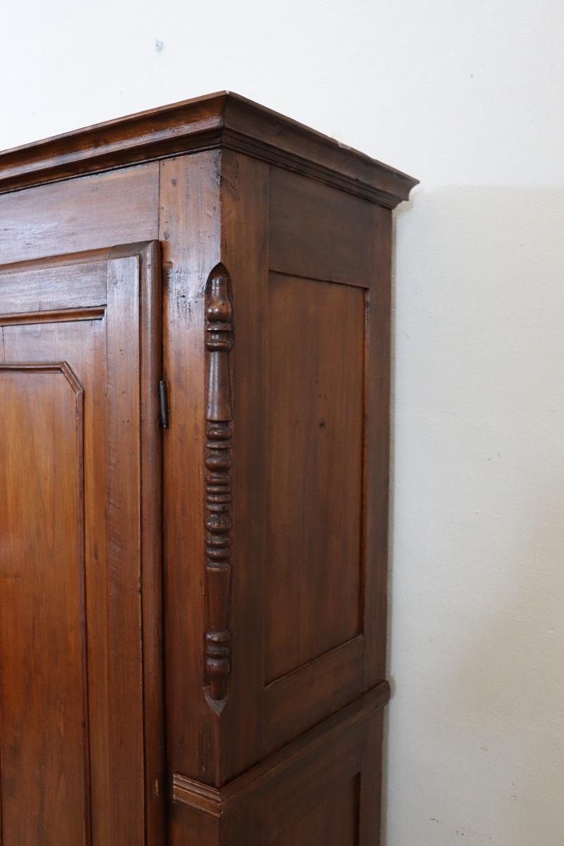 Louis-Philippe 19th Century Louis Philippe Solid Poplar Wood Antique Wardrobe, Armoire en vente