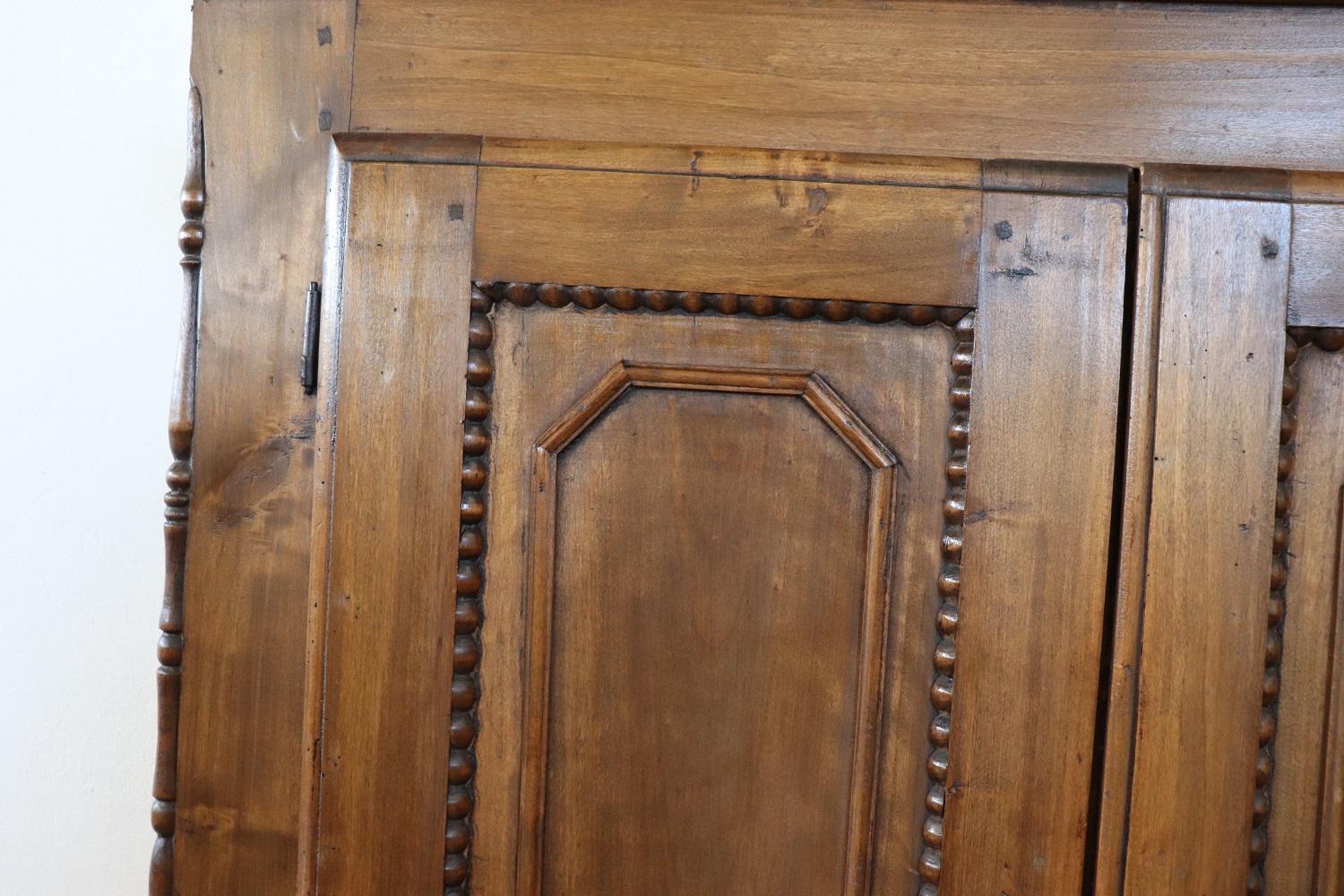 19th Century Louis Philippe Solid Poplar Wood Antique Wardrobe, Armoire  1