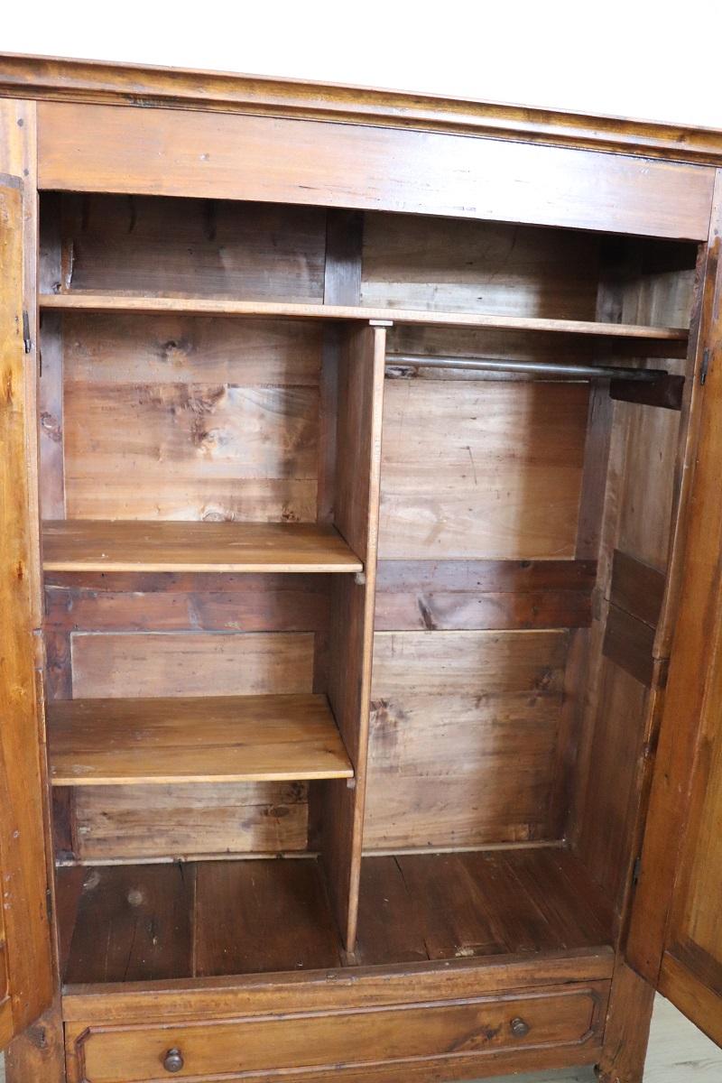 19th Century Louis Philippe Solid Poplar Wood Antique Wardrobe, Armoire en vente 1