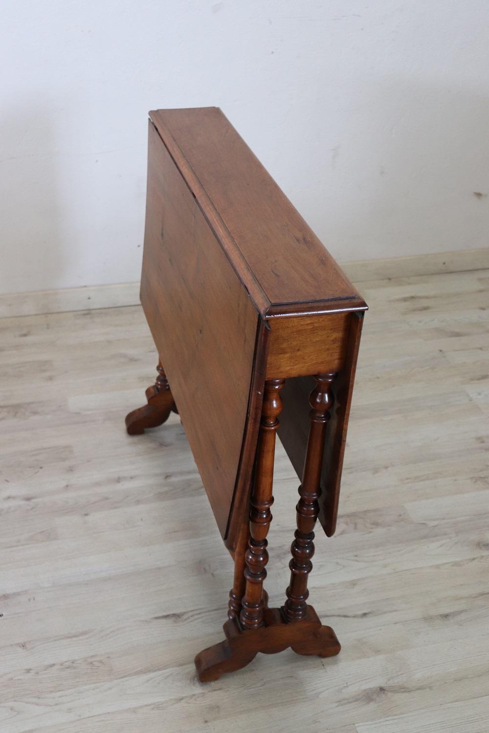 Mid-19th Century 19th Century Louis Philippe Solid Walnut Antique Tilt-Top Table For Sale