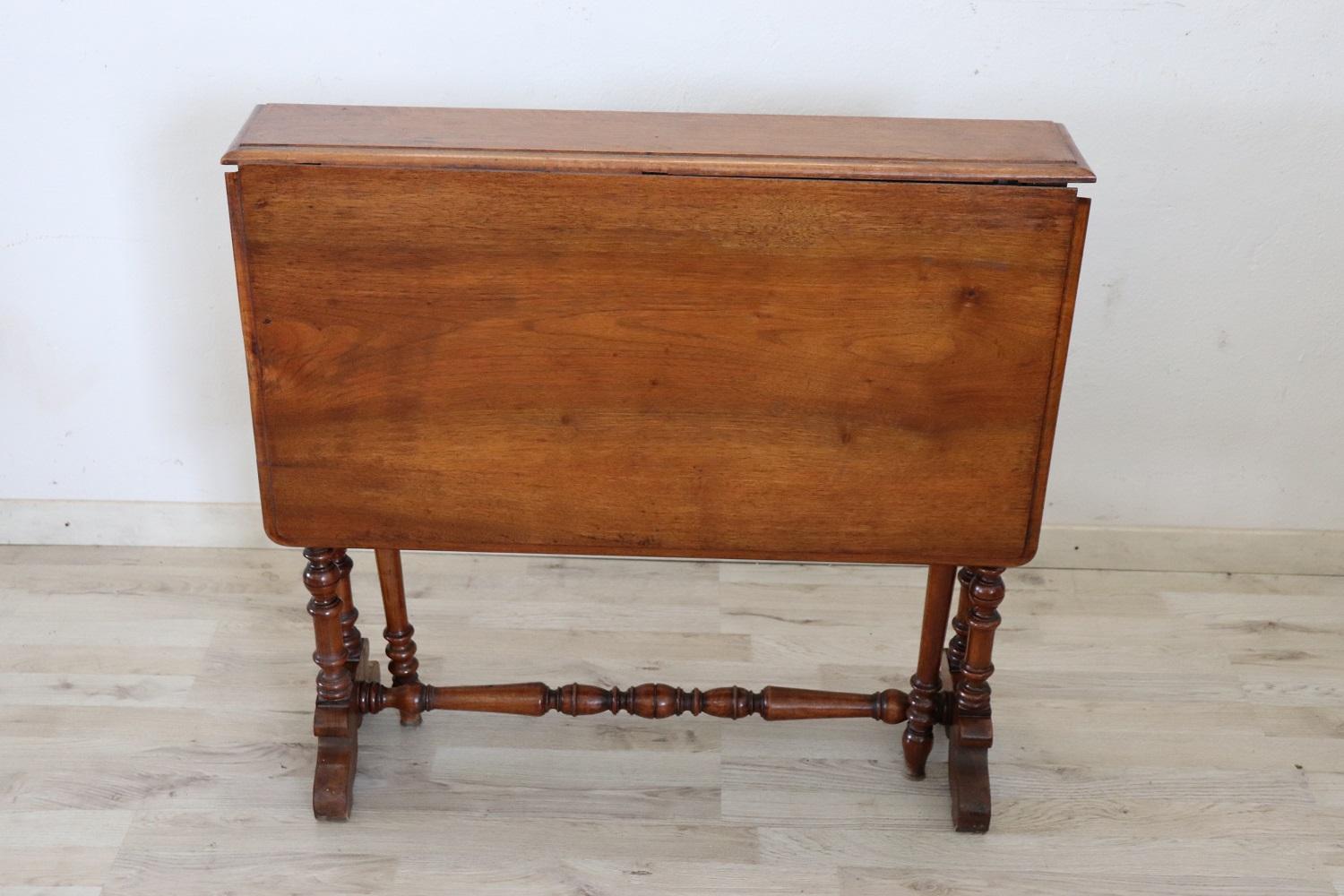19th Century Louis Philippe Solid Walnut Antique Tilt-Top Table For Sale 2