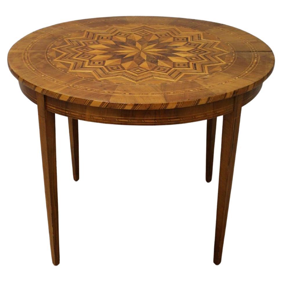 19th Century Louis Philippe Sorrento Walnut Parquetry Center Table  For Sale