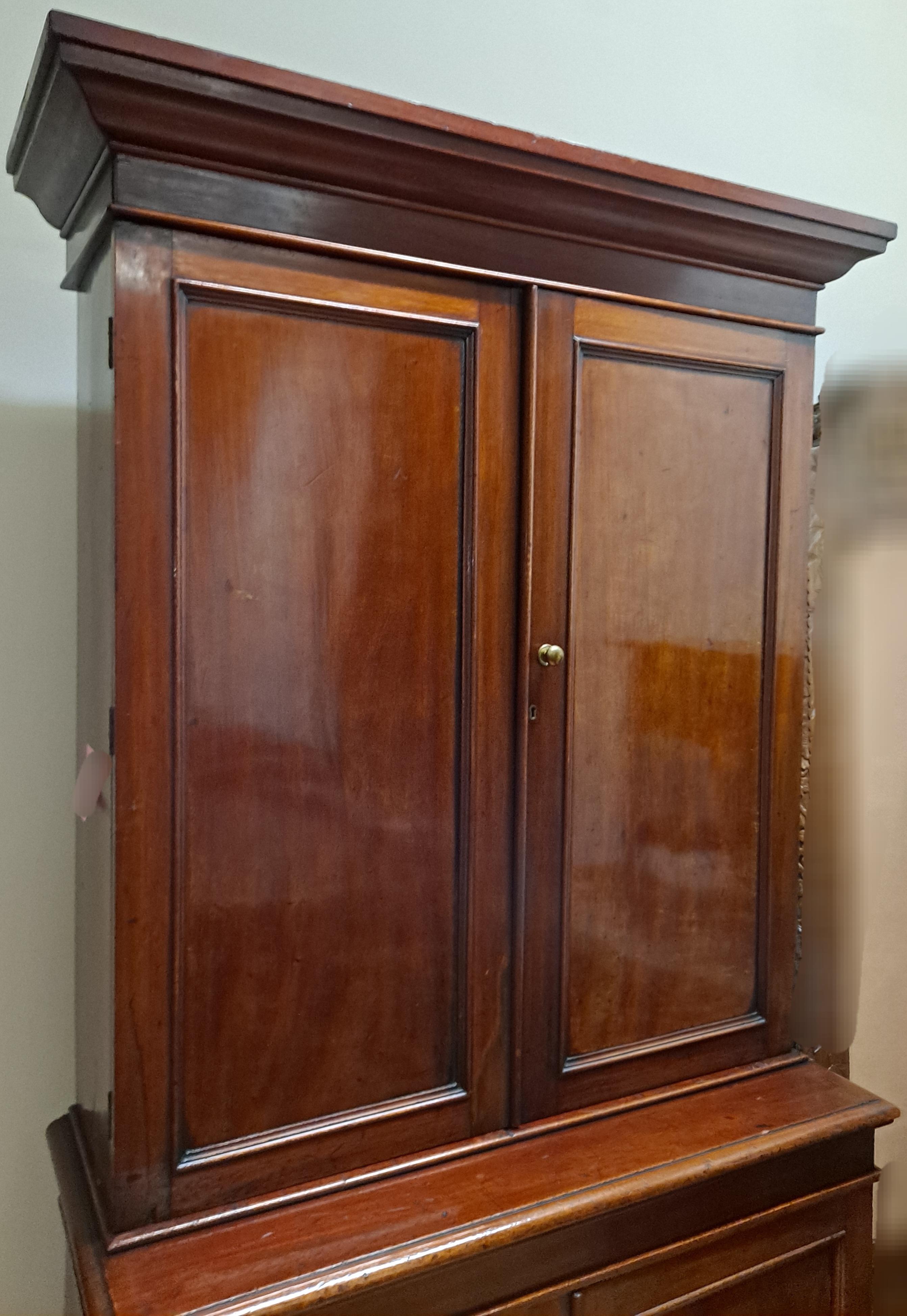 19th Century Louis Philippe Style 2-Body Storage/ Linen Press  In Good Condition For Sale In San Francisco, CA