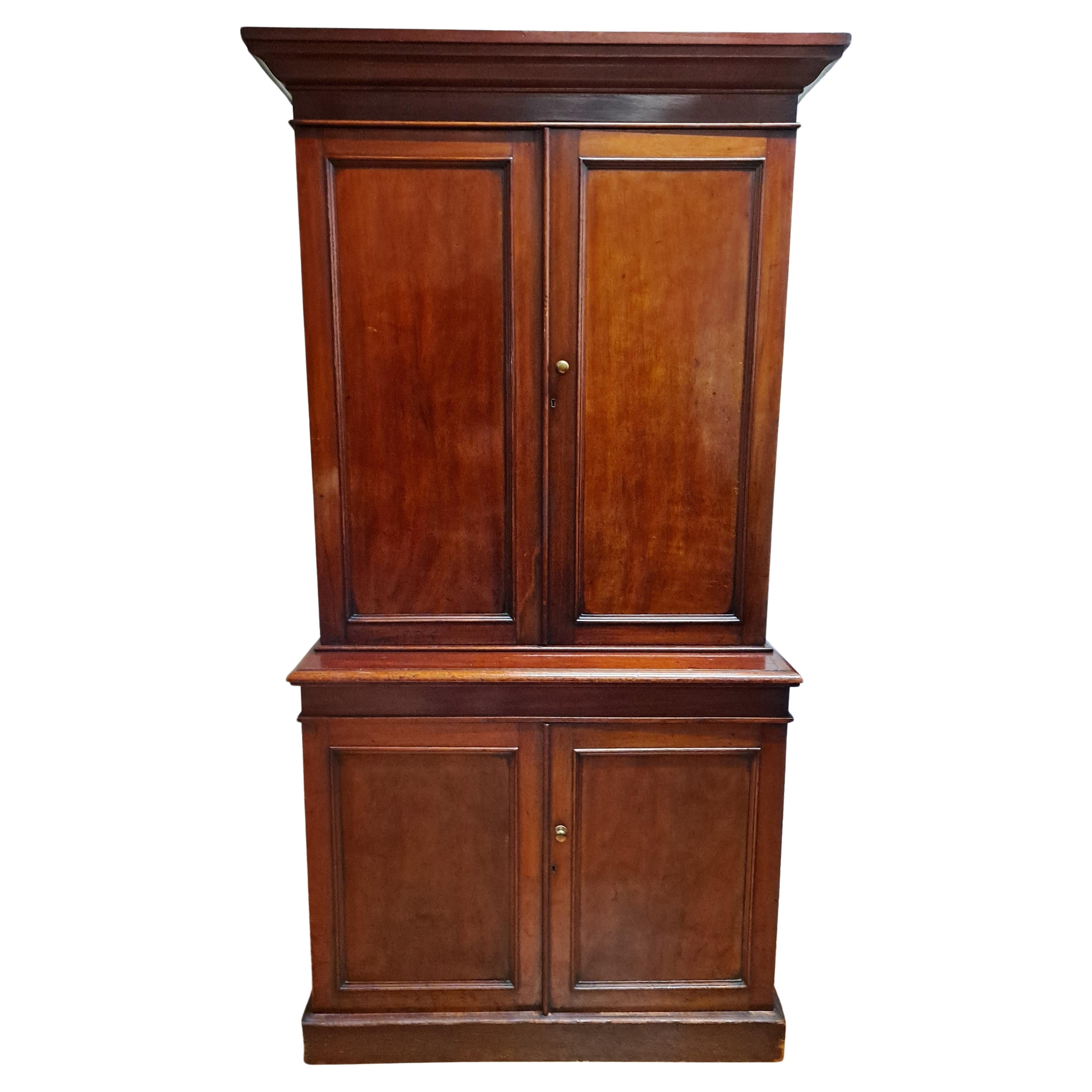 19th Century Louis Philippe Style 2-Body Storage/ Linen Press  For Sale