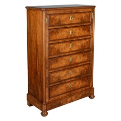 19th Century Louis Philippe Style Burled Walnut Commode