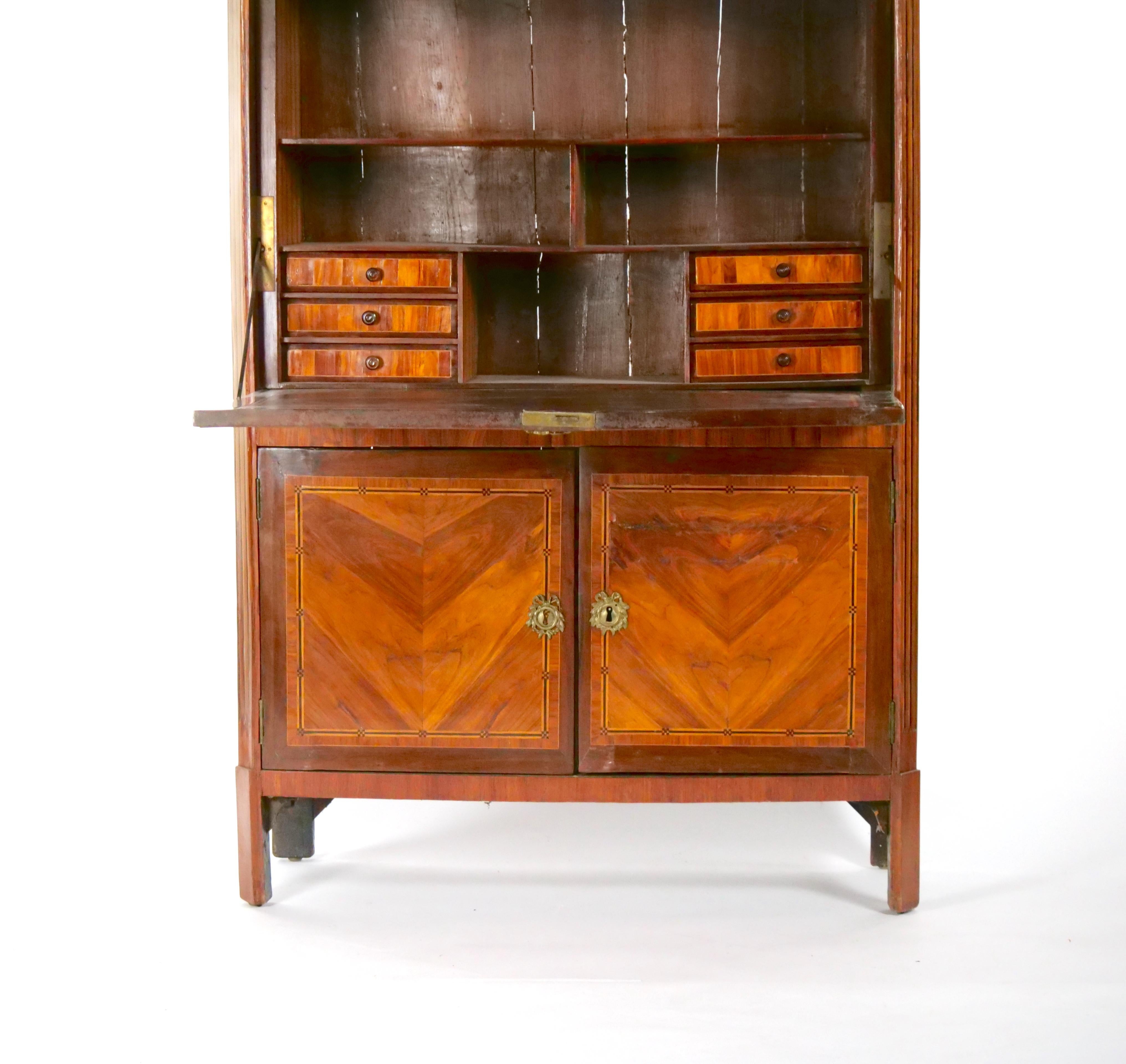 19th Century Louis Philippe Style Fall Front Secretary Chest For Sale 4