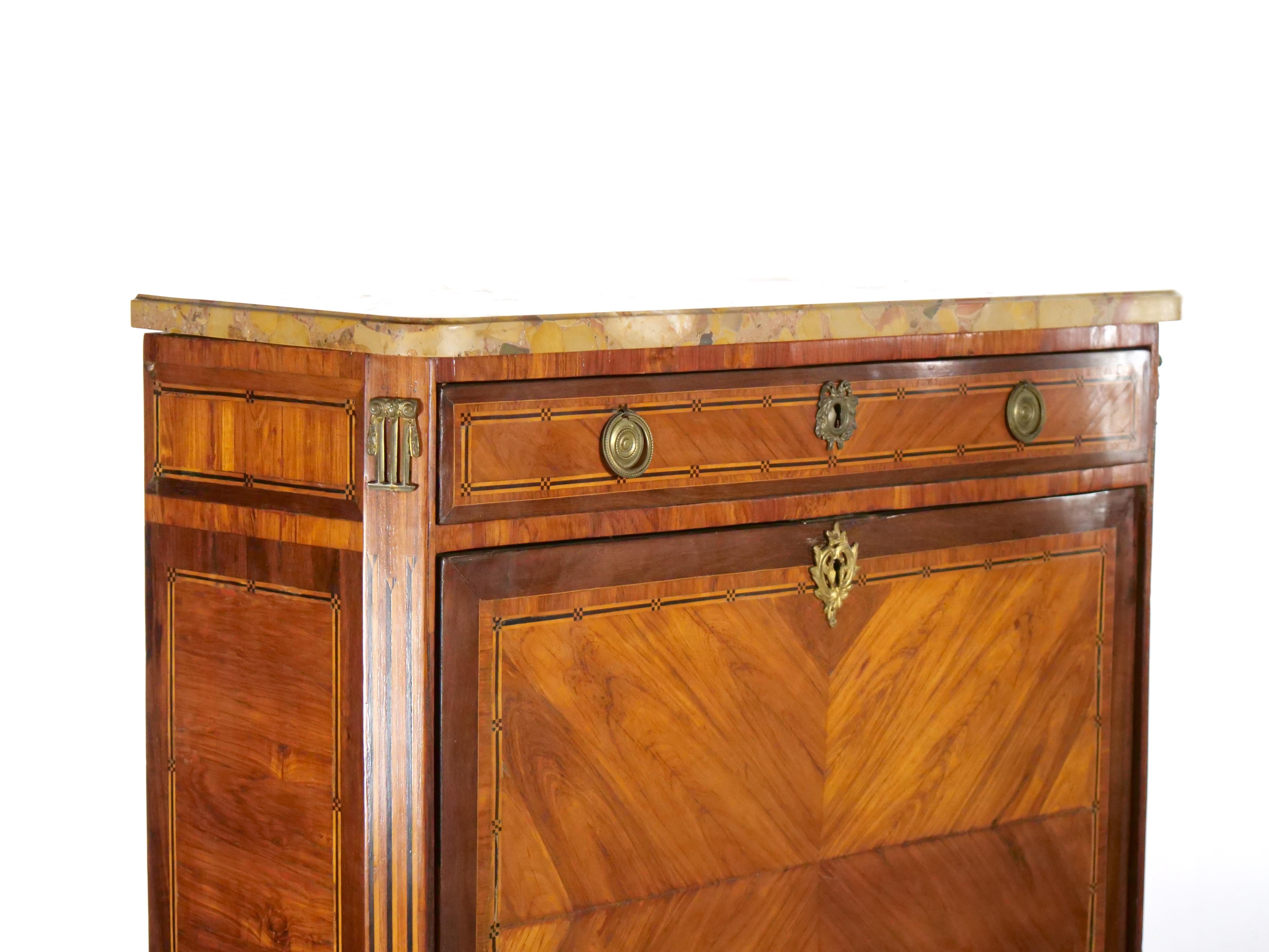 19th Century Louis Philippe Style Fall Front Secretary Chest For Sale 9